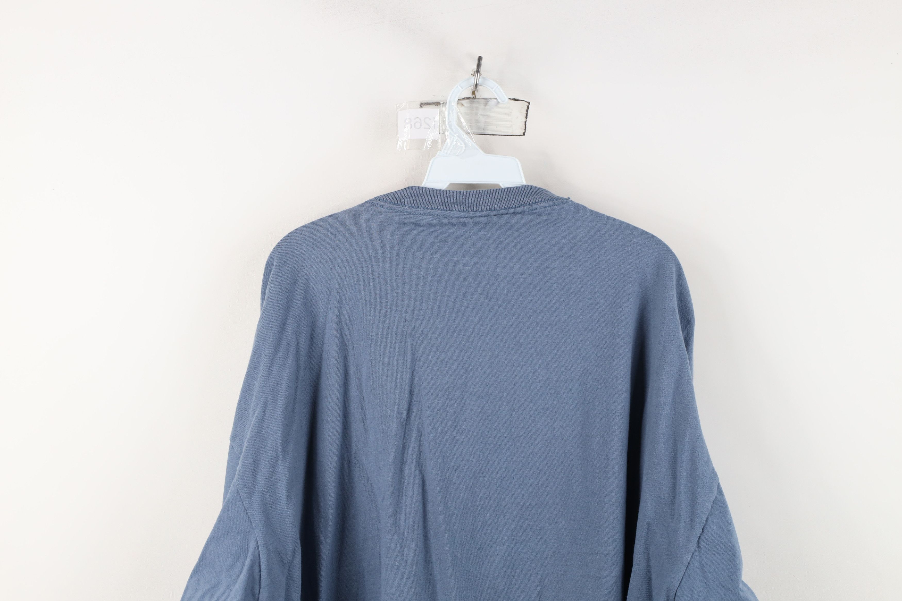 Vintage Vintage 90s Y2K Streetwear Long Sleeve T-Shirt Cotton Blue Size US XXL / EU 58 / 5 - 12 Thumbnail