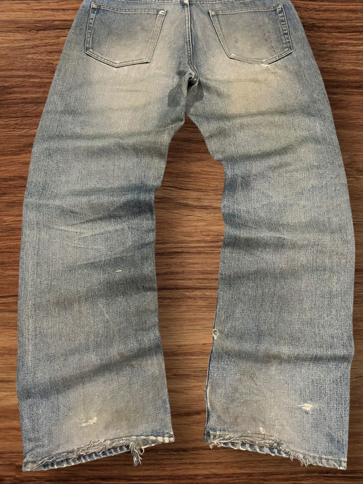 If Six Was Nine × Japanese Brand × Le Grande Bleu (L.G.B.) Vintage Japanese Brand Uniqlo Mud Washed Distressed Jeans Size US 33 - 8 Thumbnail