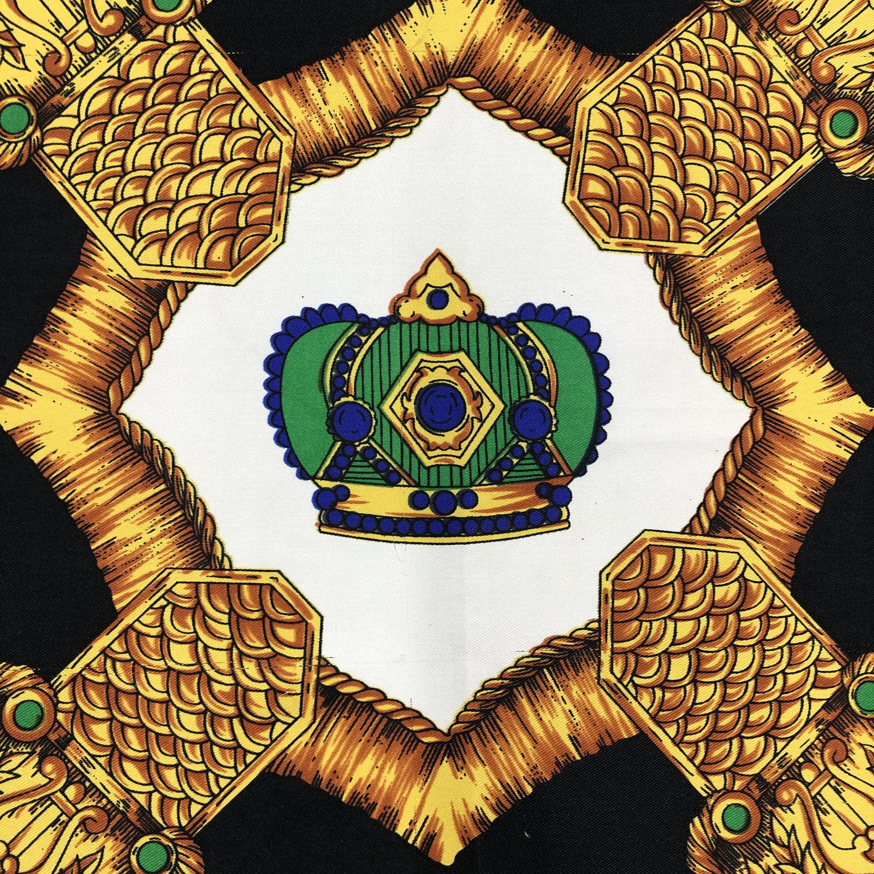 Japanese Brand Vintage Crown Ribbon SILK Scarf Twill Stole Wraps Scarves Size ONE SIZE - 7 Thumbnail