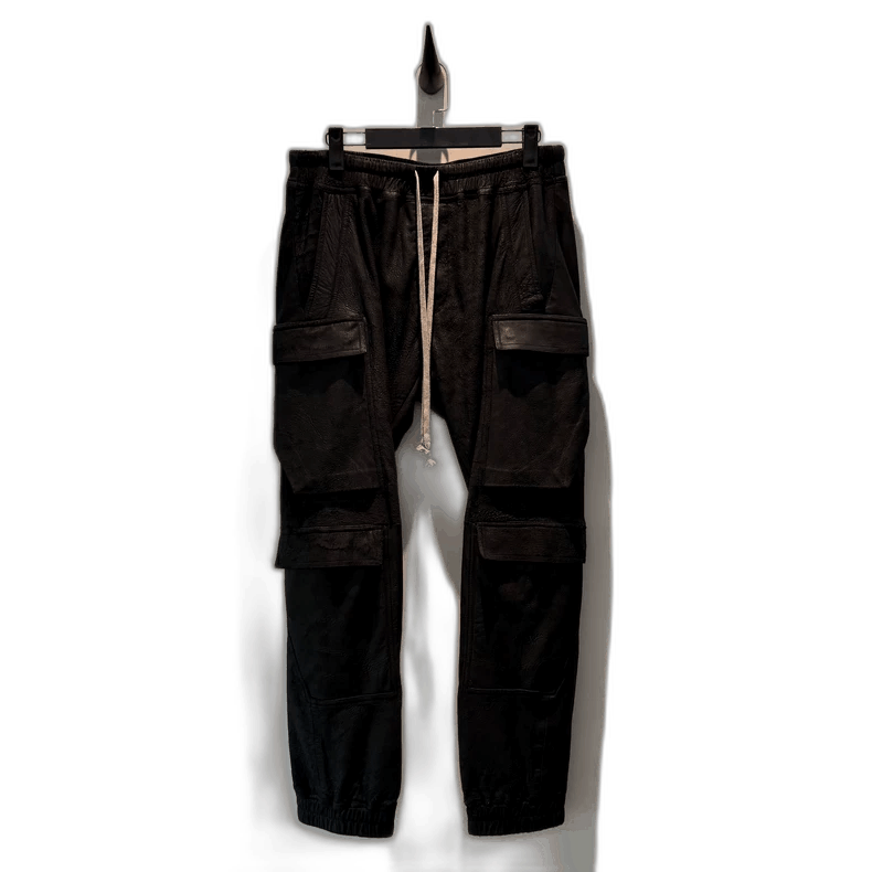 Rick Owens Rick Owens Leather Drawstring Cargo Pants-2508 Size US 44 / EU 60 - 1 Thumbnail