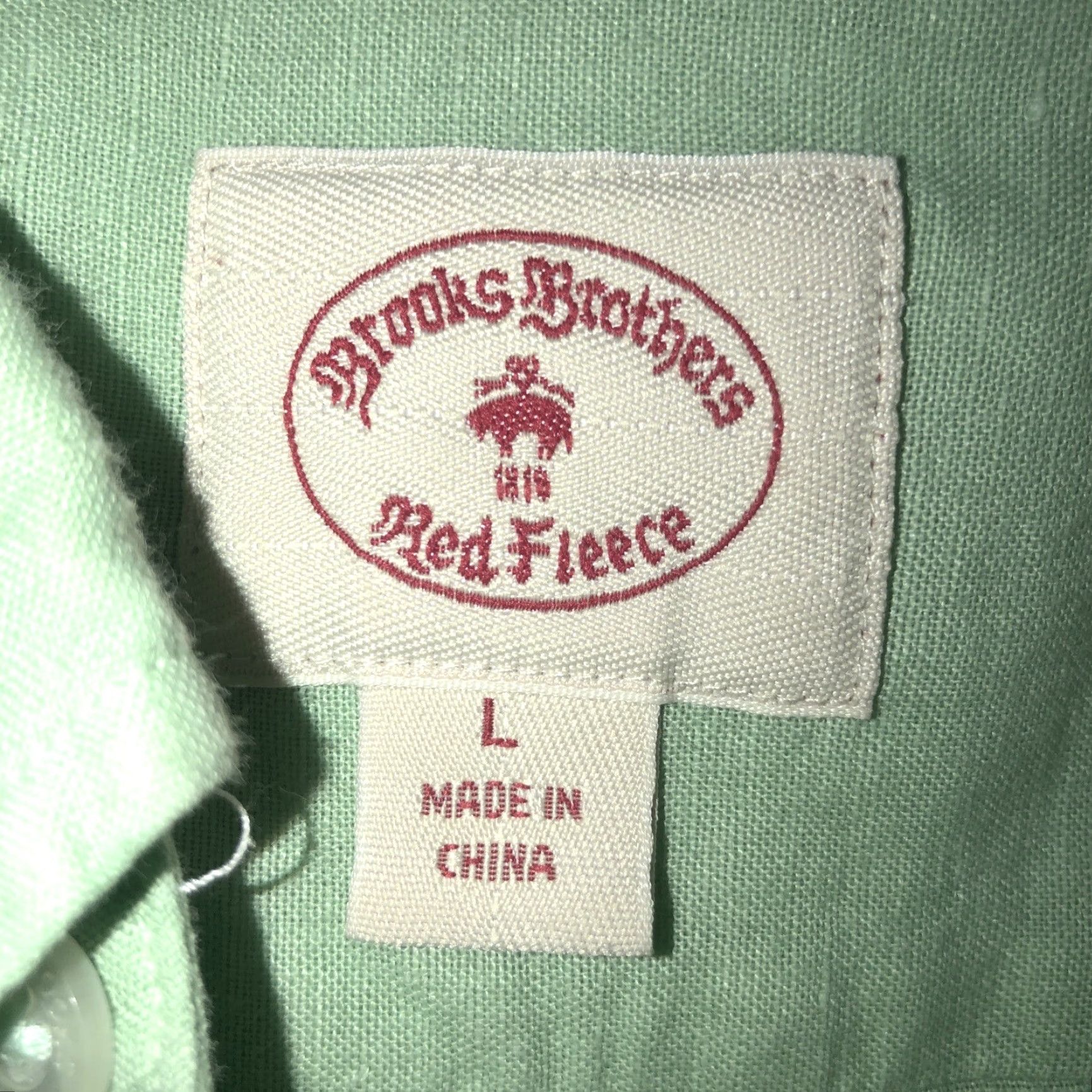Brooks Brothers BROOKS BROTHERS RED FLEECE Linen Shirt Men Large Short Sleeve Collared Green Button-Up Shirt Size US L / EU 52-54 / 3 - 4 Thumbnail