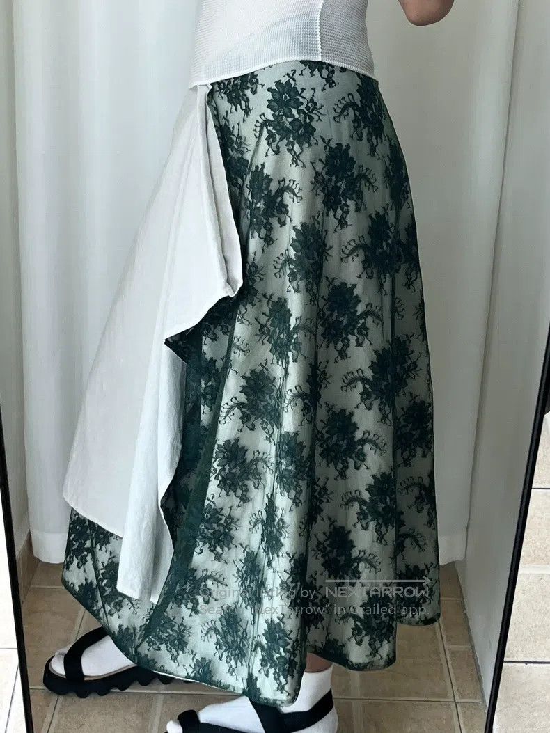 Comme des Garcons Comme Des Garcons size M Lace white fabric skirt Size 23" - 3 Thumbnail