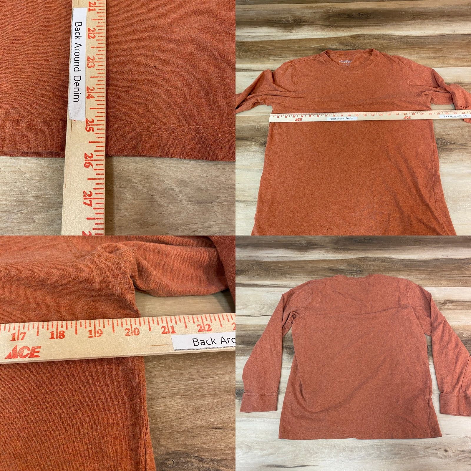 Eddie Bauer Eddie Bauer Legend Wash Long Sleeve Crew Neck T-Shirt Men's M Orange Cotton Size US M / EU 48-50 / 2 - 8 Thumbnail