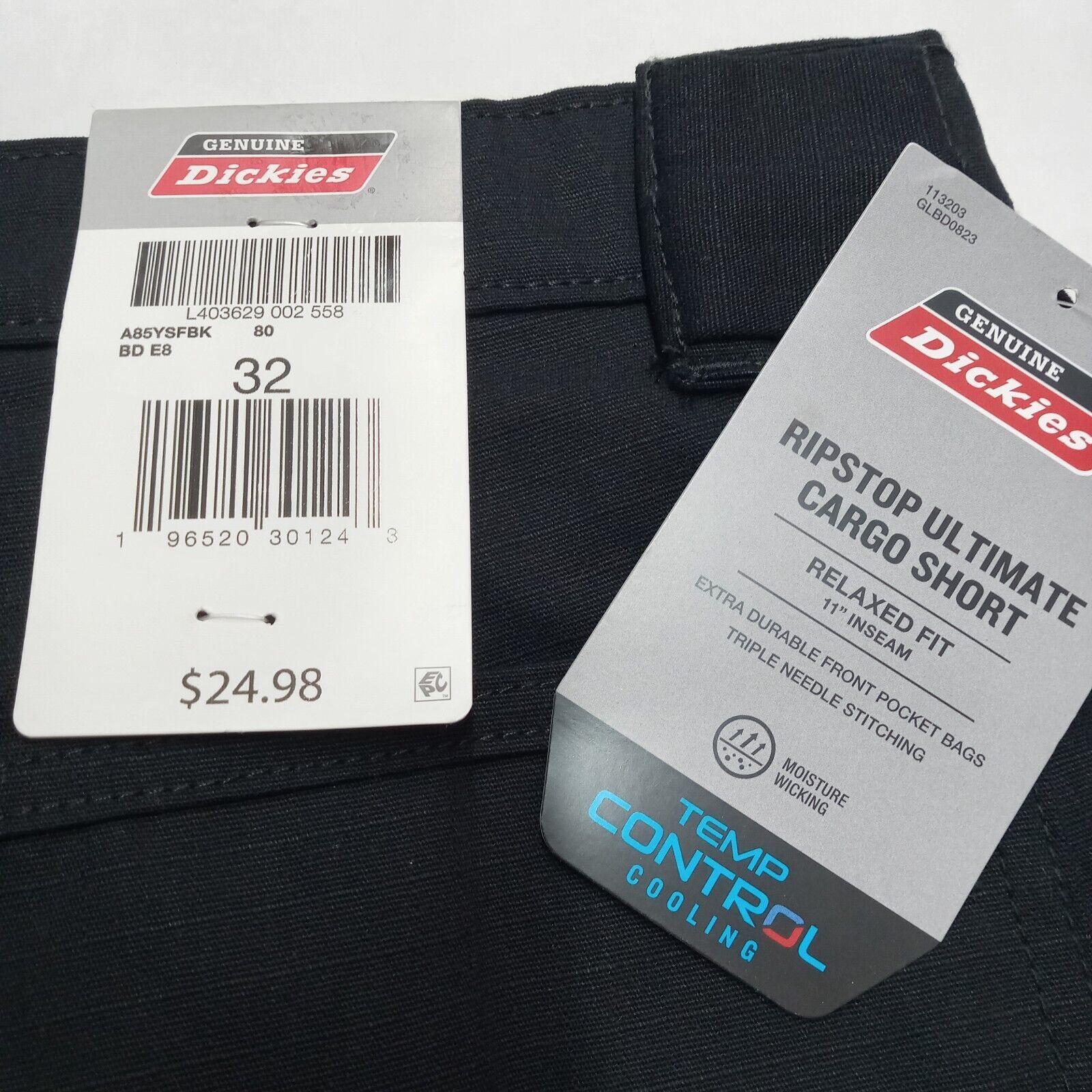 Dickies Dickies Cargo Shorts Men's 32 Black Relaxed Fit 11" Inseam Size US 32 / EU 48 - 4 Thumbnail