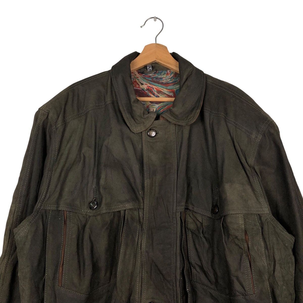 Japanese Brand × Vintage 📌Vintage Biker Bomber Leather Jacket Blanket Issey Miyake Size US L / EU 52-54 / 3 - 4 Thumbnail