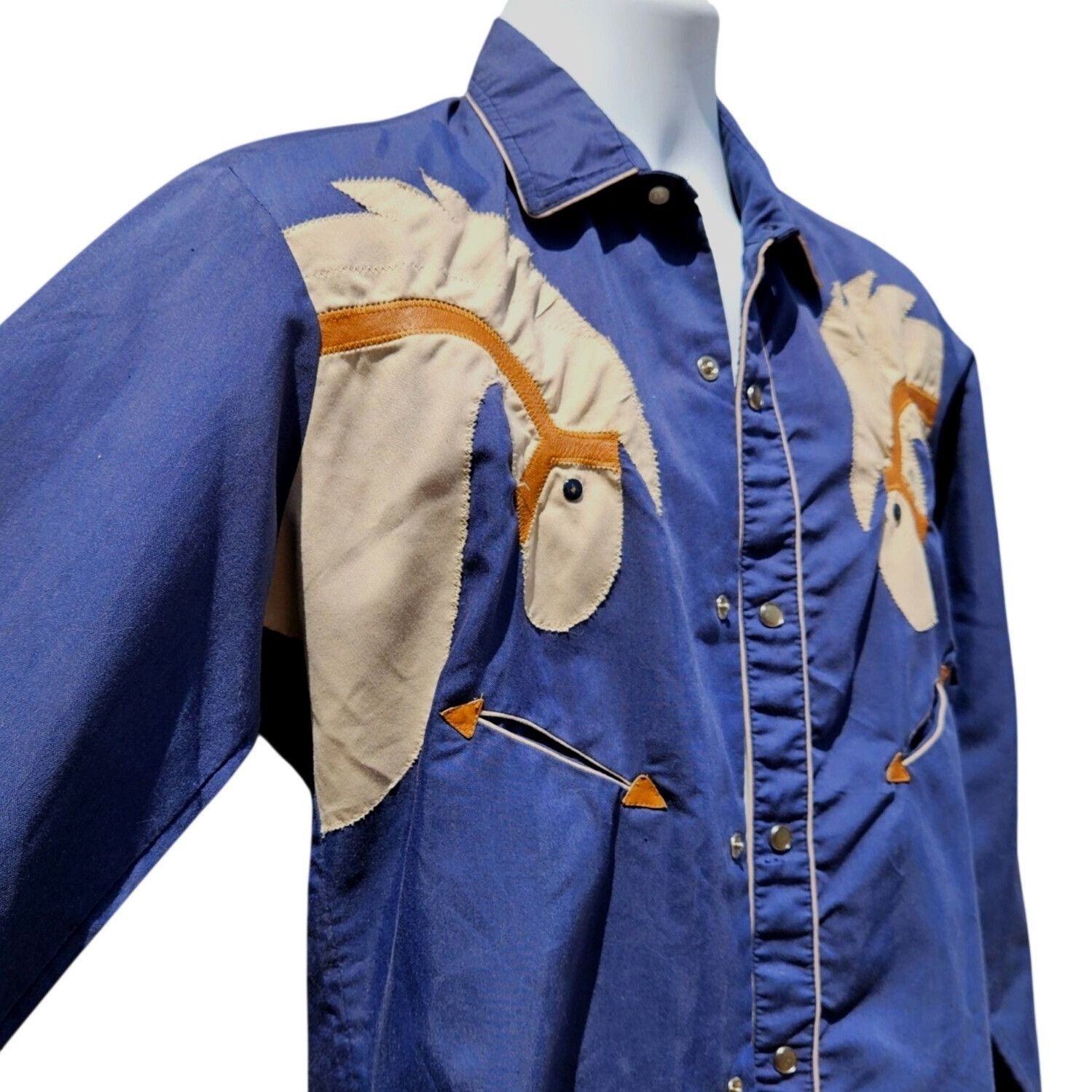 Vintage Vintage Custer 70s Western Cowboy Shirt Horse Head Applique Size US M / EU 48-50 / 2 - 8 Thumbnail