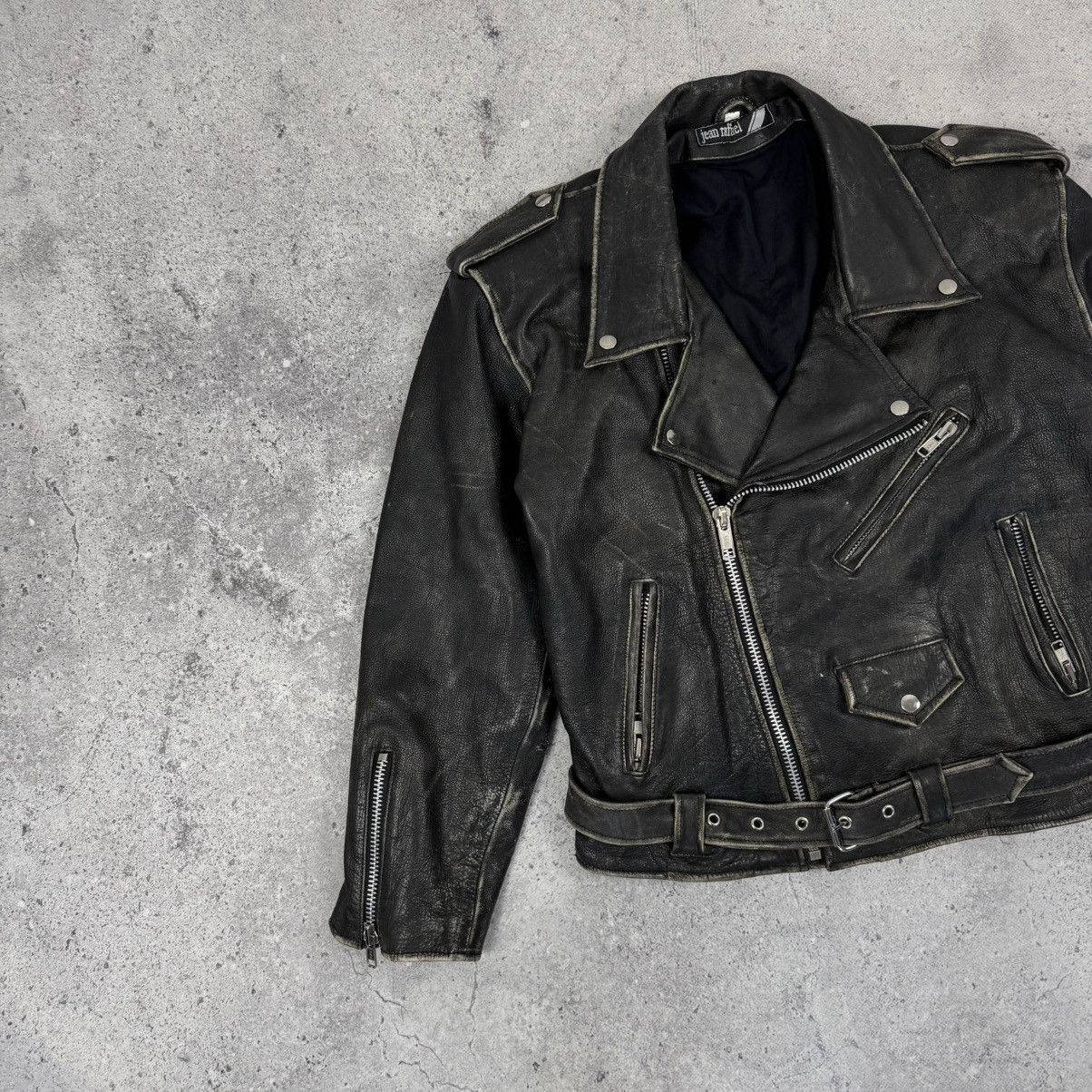 Vintage Vintage 90s Faded Distressed Genuine Leather Biker Jacket Size US M / EU 48-50 / 2 - 4 Thumbnail