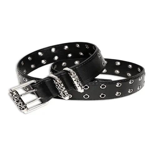 Other Black Studded Belt with Decorative Buckle Size ONE SIZE - 3 Thumbnail