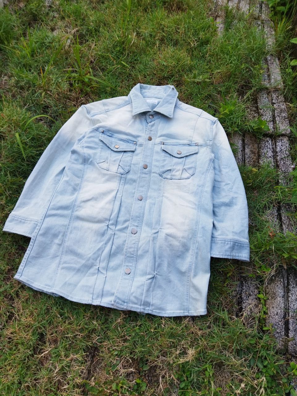 Tornado Mart Tornado Mart Stretch Denim Shirt - Size L Size US L / EU 52-54 / 3 - 4 Thumbnail