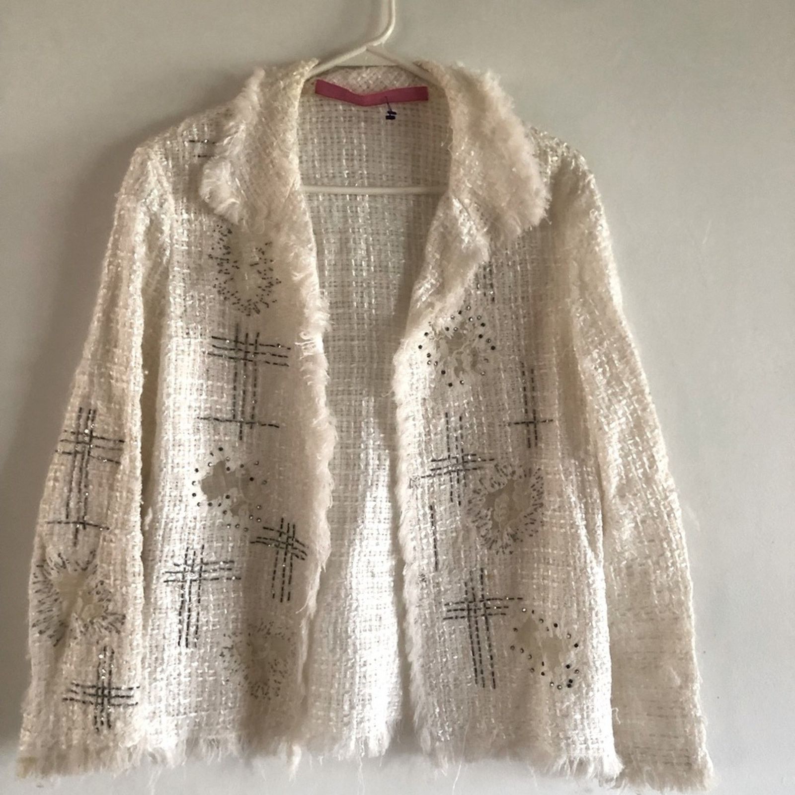 Emanuel Ungaro White Tweed Jacket Blazer by Emanuel Ungaro Size M / US 6-8 / IT 42-44 - 1 Thumbnail