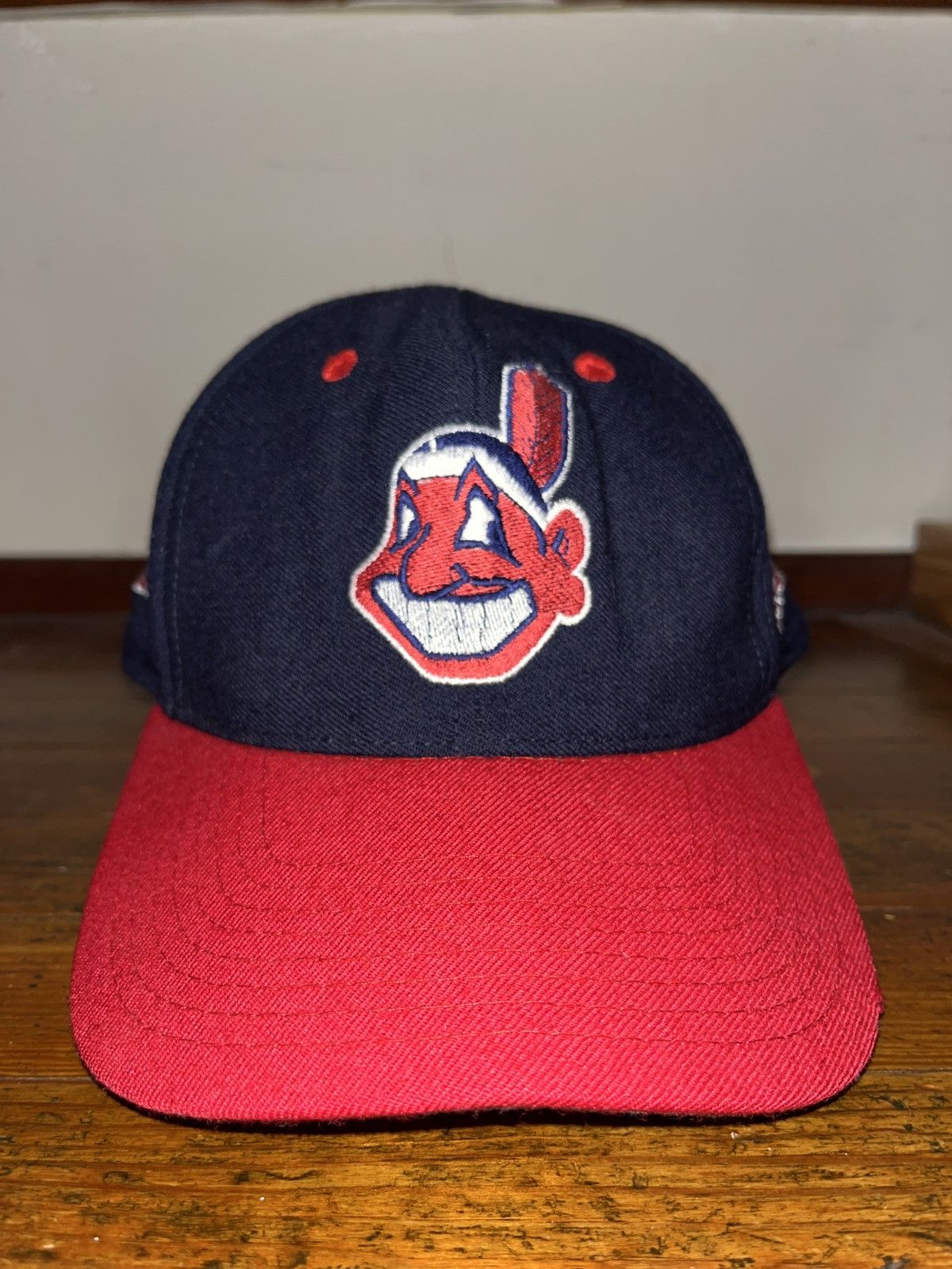 MLB Vintage 90s Official Cleveland Indians Chief Wahoo Hat Size ONE SIZE - 2 Thumbnail