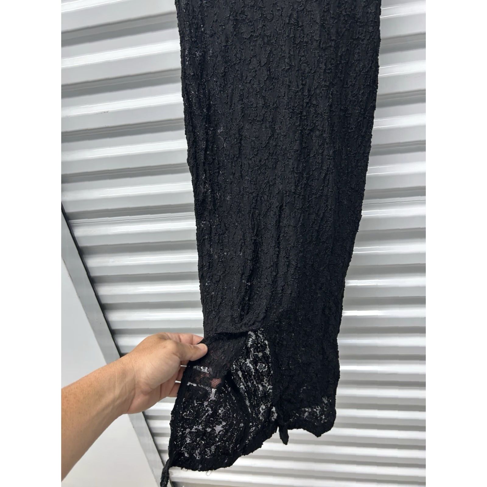 Vintage VINTAGE Michi Collection Iconic Black Floral Lace Evening Dress Womens Sheath Long Sleeve M Black Floral Lace Party Wedding Formal Size M / US 6-8 / IT 42-44 - 7 Thumbnail