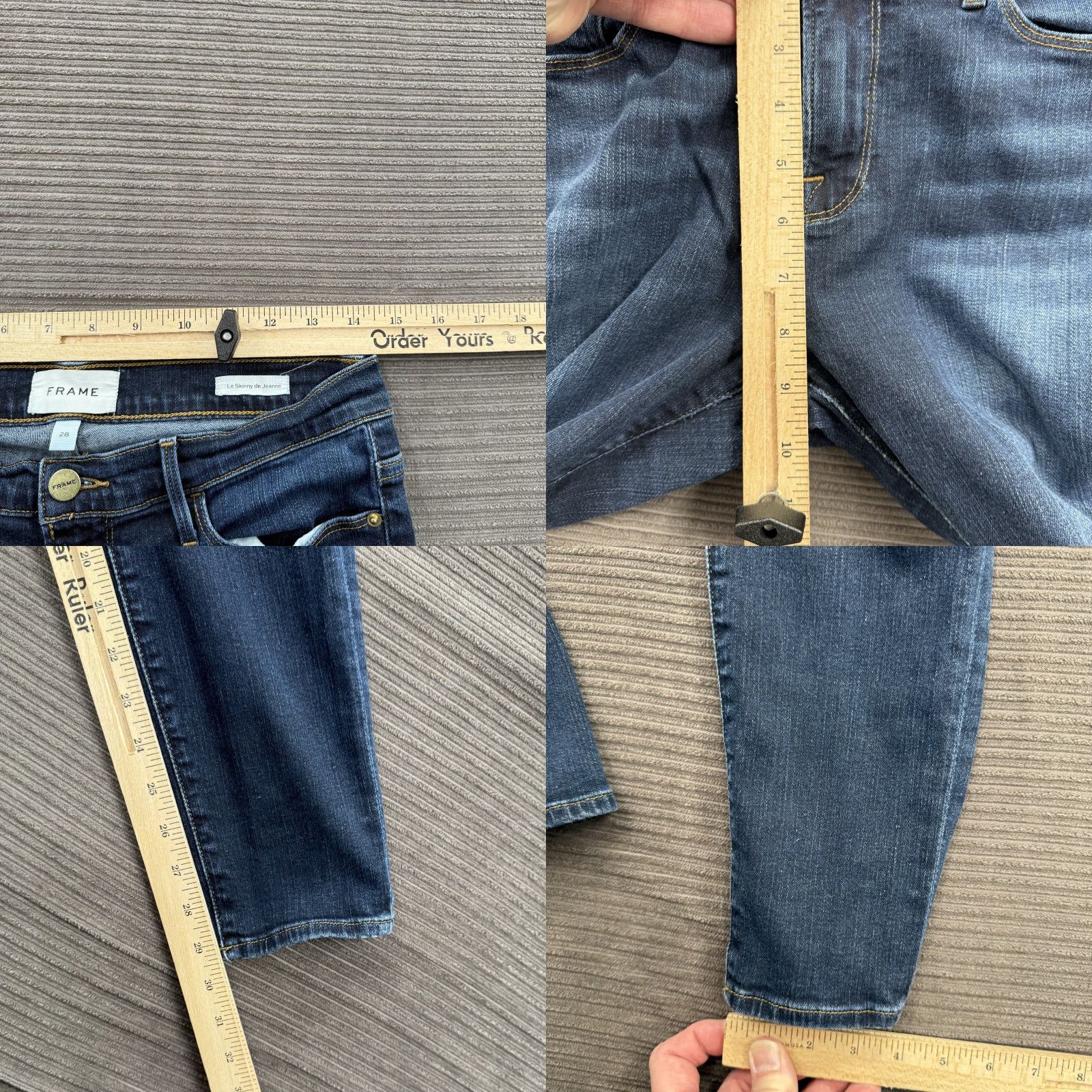 Frame VINTAGE FRAME Jeans Womens 28 Le Skinny de Jeanne Dark Wash Stretch Denim Wellington Size 28" / US 6 / IT 42 - 8 Thumbnail