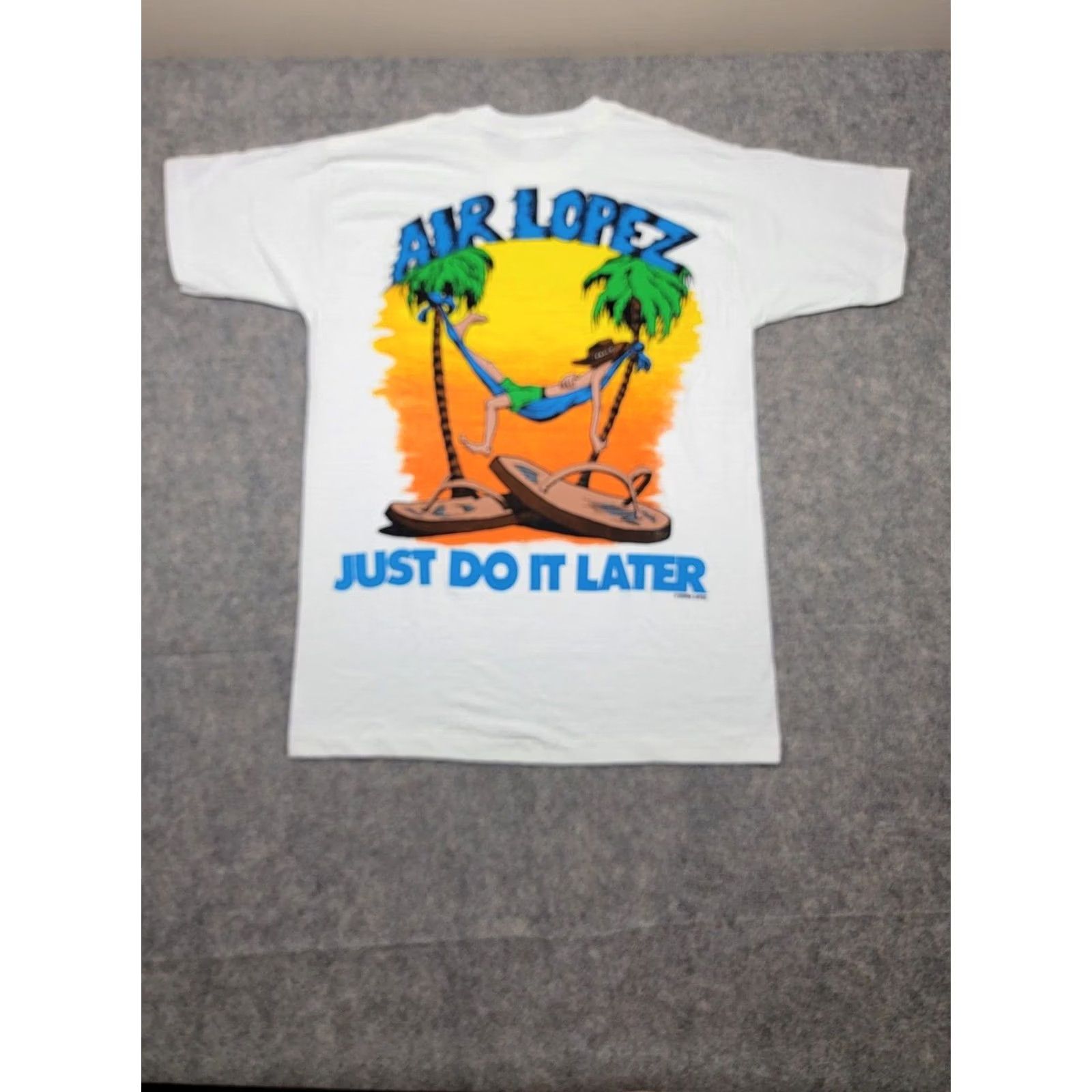 Vintage Senor Lopez Shirt Adult Large White Graphic Air Lopez Just Do It Later Beach 90s Vintage Mens Shirt Size US L / EU 52-54 / 3 - 7 Thumbnail