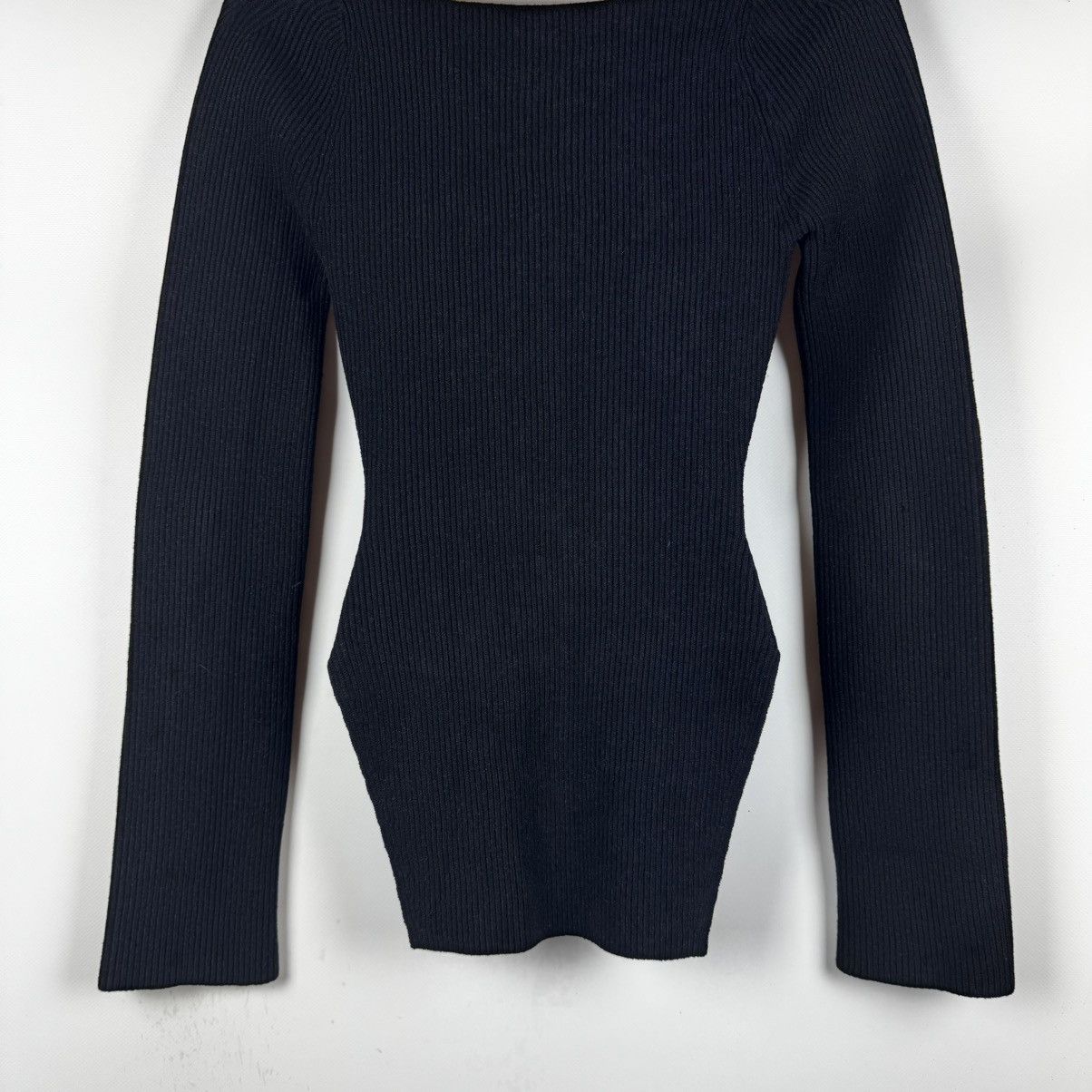 KHAITE Khaite Ista Rib Knit Sweetheart Neck Sweater Top LongSleeve Size S / US 4 / IT 40 - 11 Thumbnail