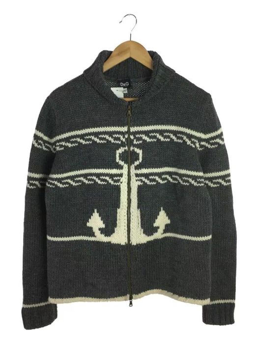 Dolce & Gabbana Anchor Cowichan Wool Zip Knit Cardigan | Grailed