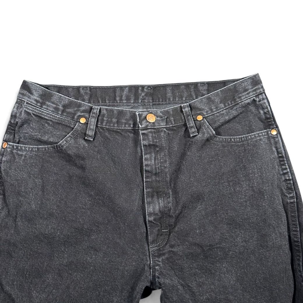 Wrangler Wrangler Jeans Mens 36x35 Black Straight Leg Workwear Cowboy Cut Cotton Denim Size US 36 / EU 52 - 3 Thumbnail