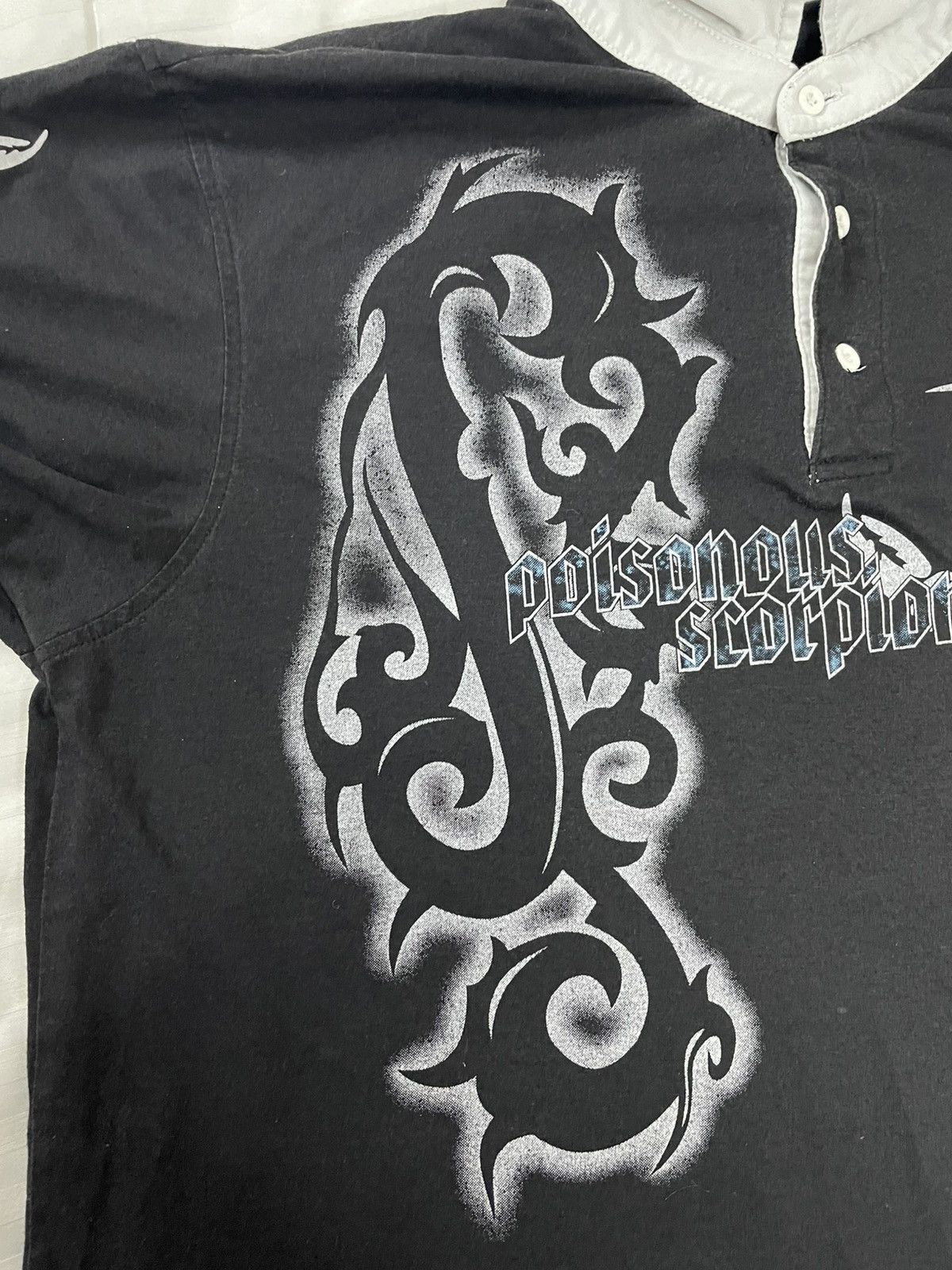 If Six Was Nine Vintage Rare Alt Tribal Poisonous Scorpion Polo T-shirt Size US XL / EU 56 / 4 - 6 Thumbnail