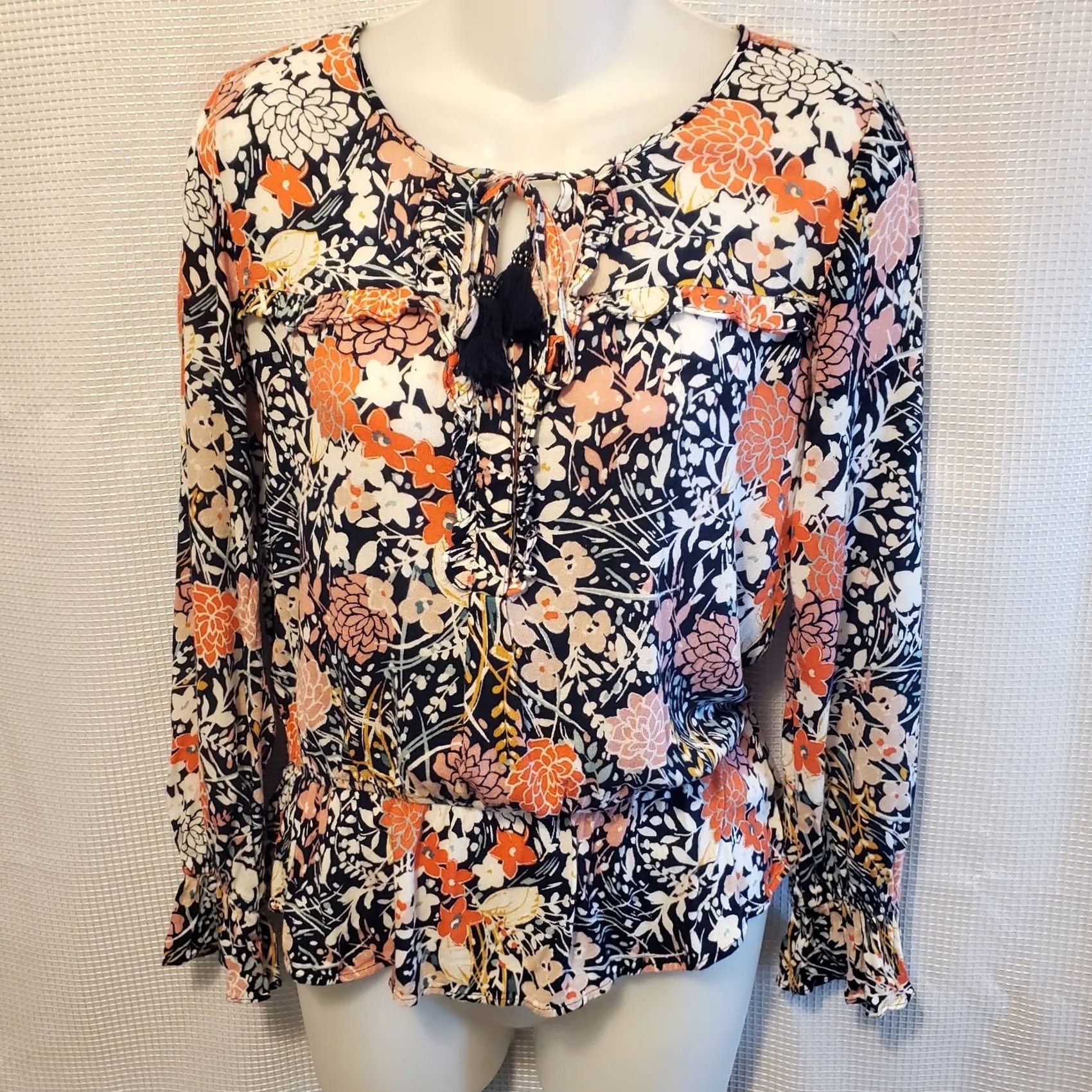 Anthropologie Anthropologie Maeve Floral Begonia Peasant Top Boho Lagenlook Small Size S / US 4 / IT 40 - 3 Thumbnail