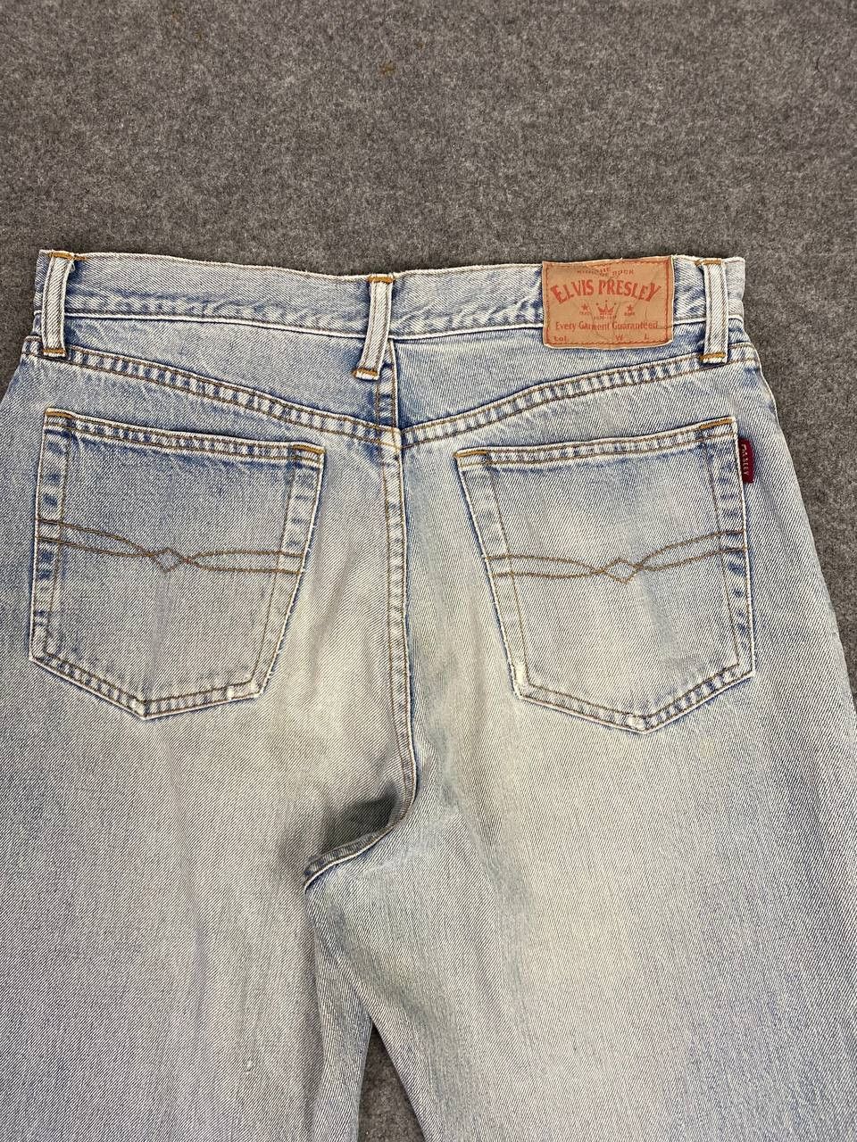 Vintage vintage elvis presley light wash distressed denim Size US 33 - 3 Thumbnail