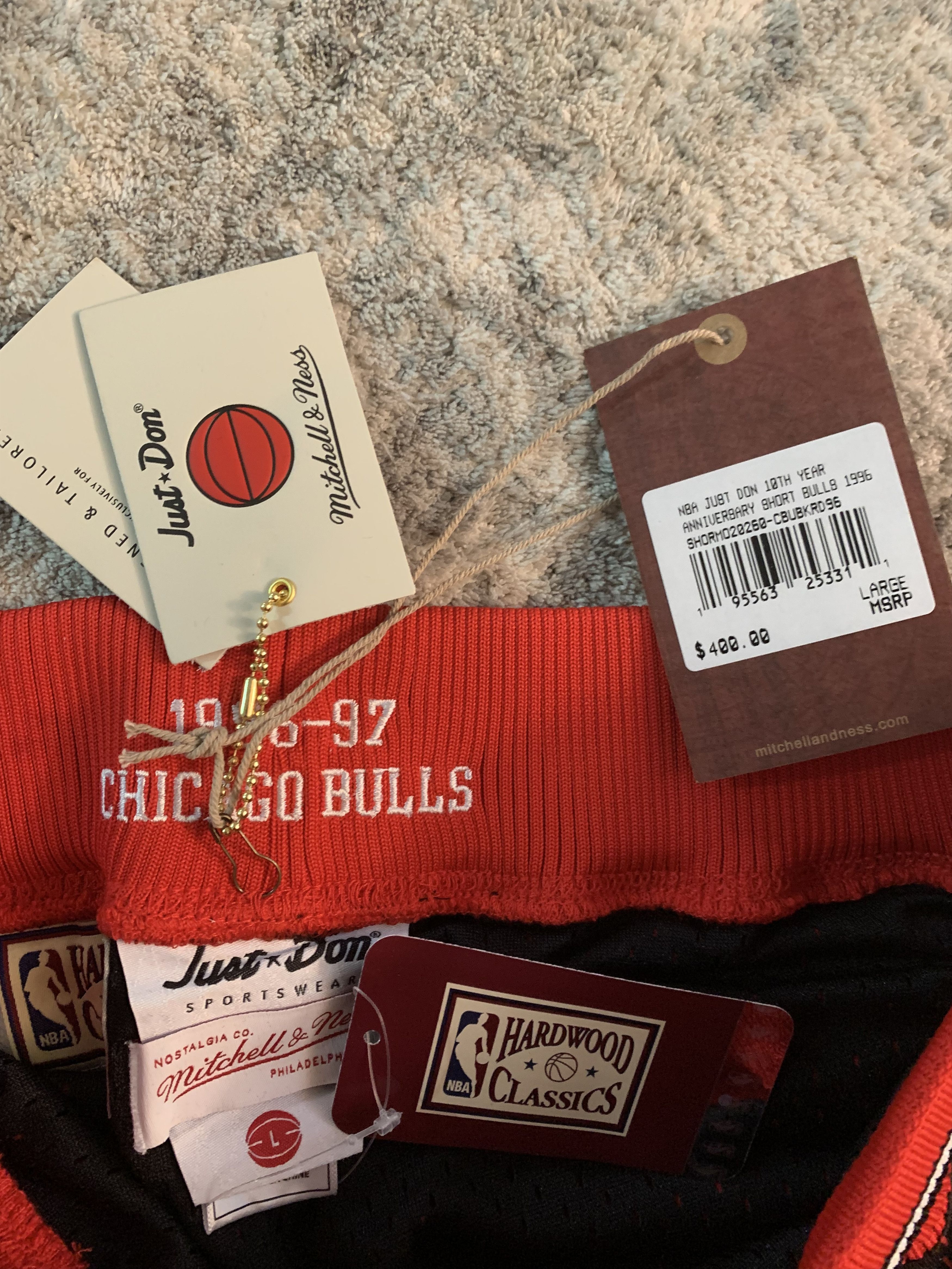 Just Don × Mitchell & Ness Chicago Bulls Just Don 10th Year Anniversary 1996 Shorts L Size US 34 / EU 50 - 10 Thumbnail