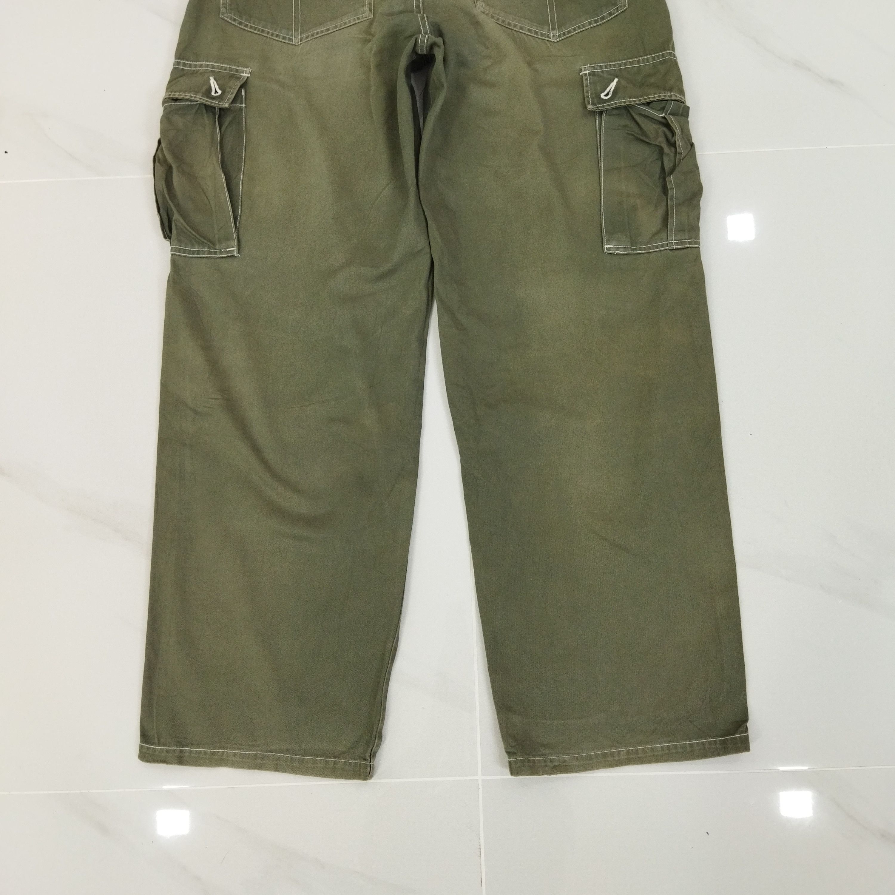 Japanese Brand RIPZONE FADED GREEN CARGO PANTS Size US 32 / EU 48 - 11 Thumbnail