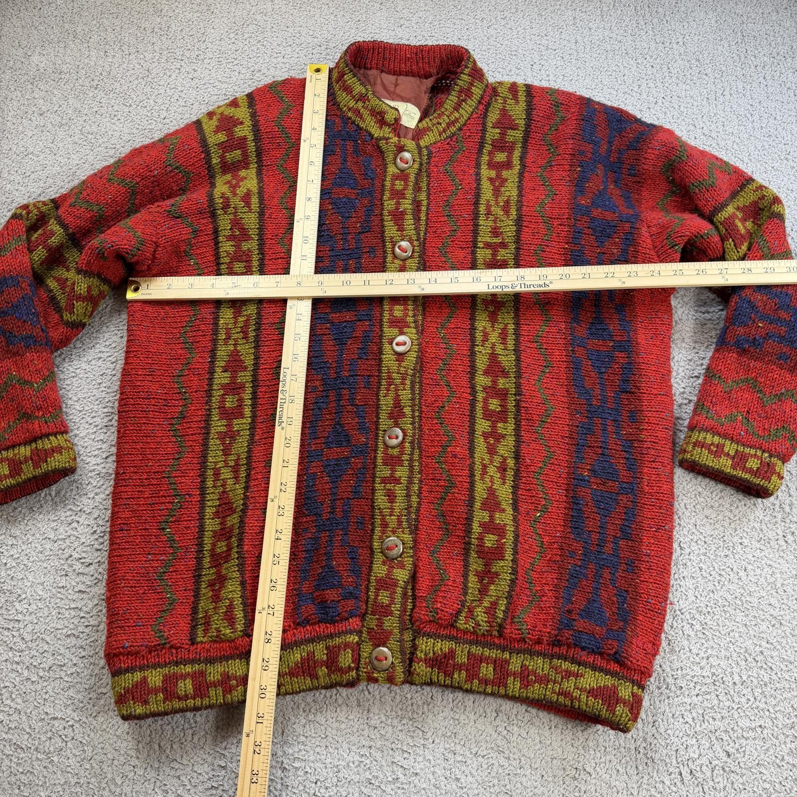 Other Vintage Irish Wool Cardigan Síocháin Handloomed Co Sweater Size US XL / EU 56 / 4 - 3 Thumbnail