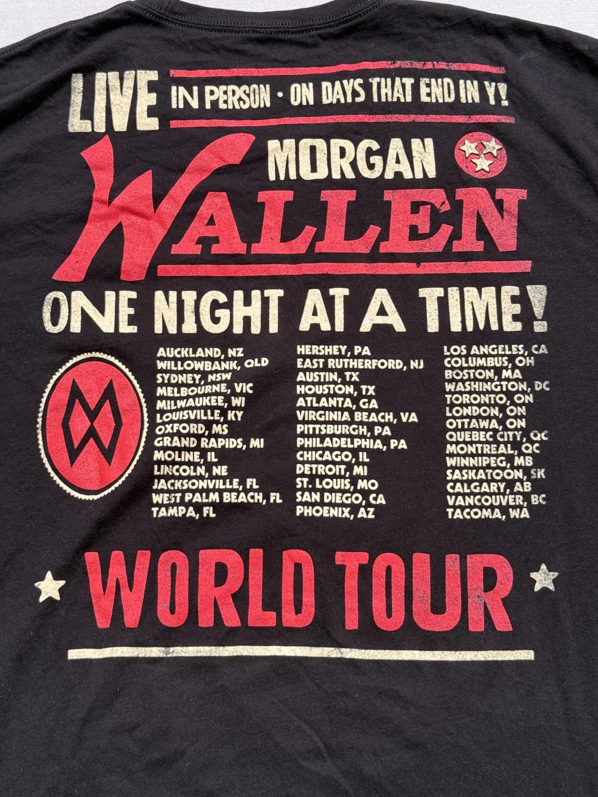Designer Morgan Wallen Tour T-shirt One Night at a Time tee XL Size US XL / EU 56 / 4 - 5 Thumbnail