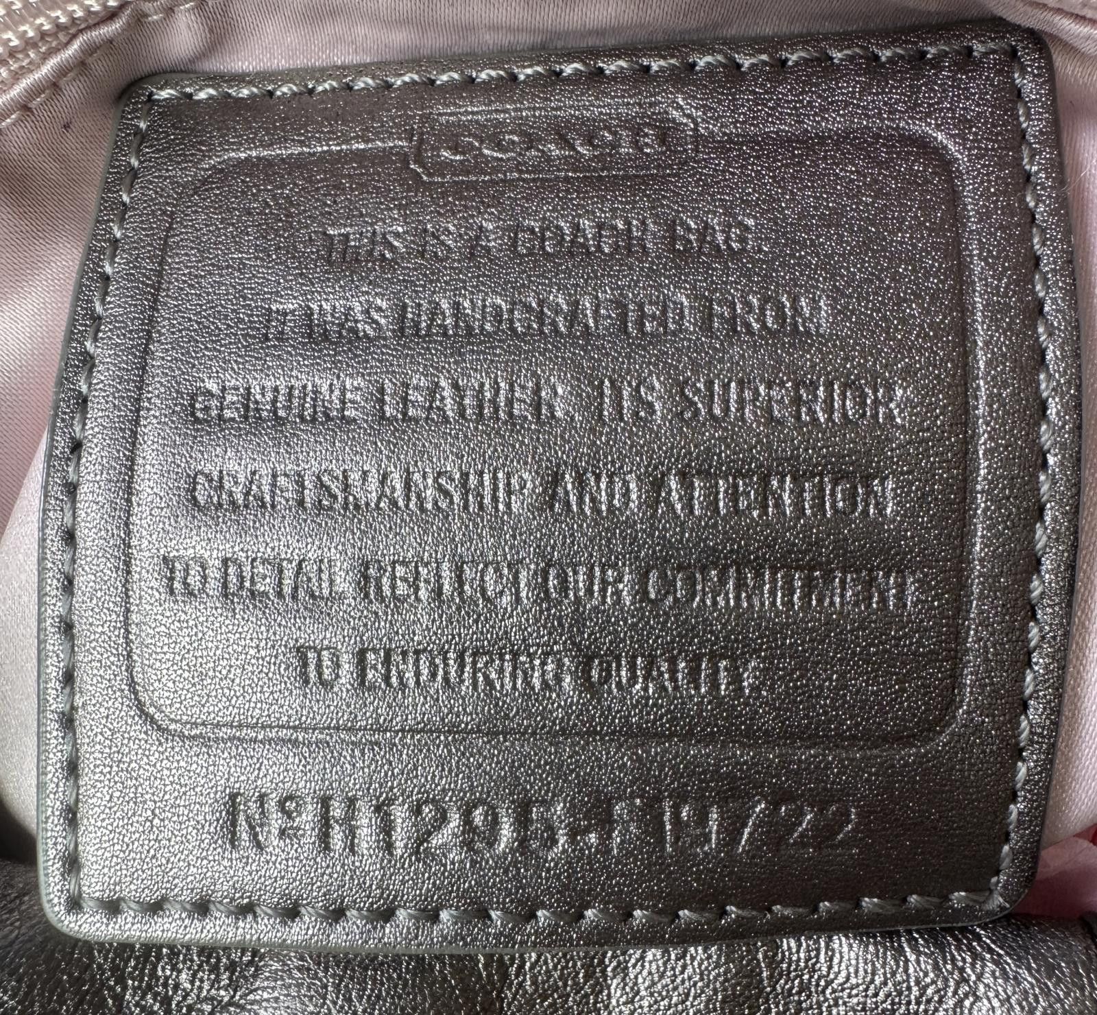 Coach Women's Metallic Silver Crossbody Coach Bag w/ Chain Detail Size ONE SIZE - 7 Thumbnail