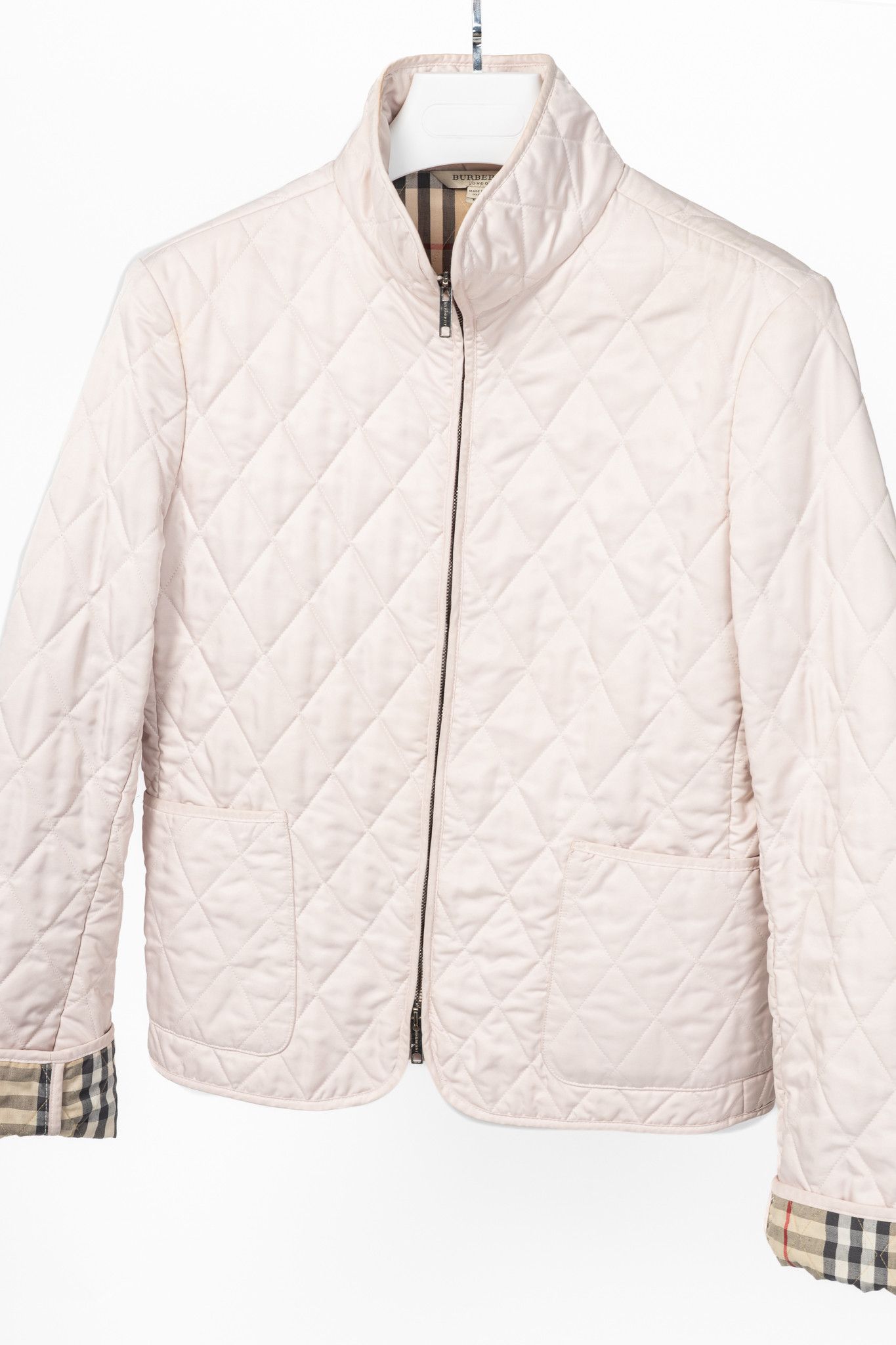 Burberry Burberry Pink Quilted Check-Trim Zip Jacket Size M / US 6-8 / IT 42-44 - 3 Thumbnail