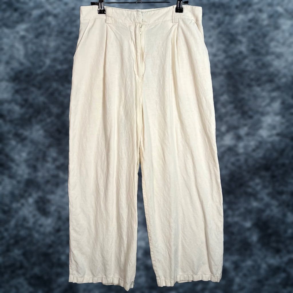 Lioness Lioness Off-White High-Waisted Pleated Wide-Leg Pants Womens Size Small Size 28" / US 6 / IT 42 - 1 Thumbnail
