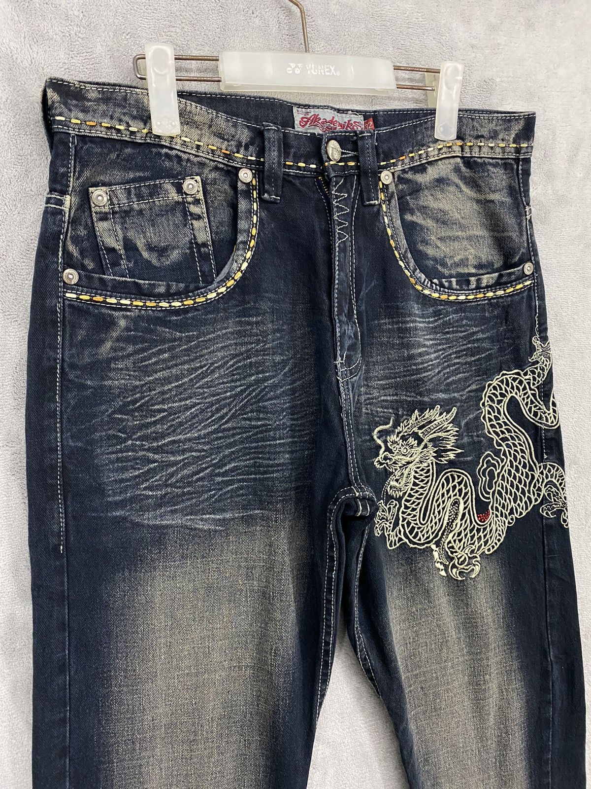 Akademiks Vintage Y2K Akedemiks Crazy Embroidered Baggy Jeans Size US 32 / EU 48 - 4 Thumbnail