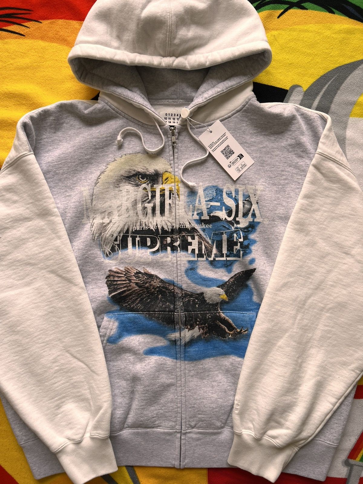 Maison Margiela × Supreme Supreme MM6 Maison Margiela Eagle Zip Hooded Sweatshirt Grey Size US L / EU 52-54 / 3 - 13 Thumbnail