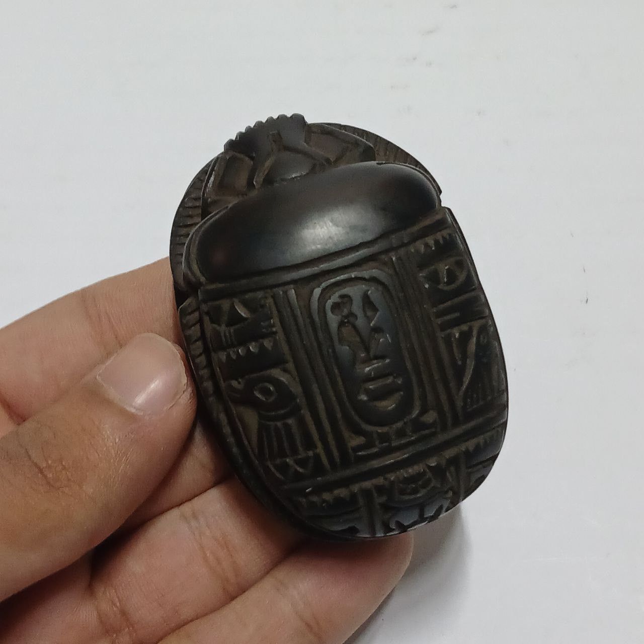 Other Antique style Egypt scarab carved distinctive hieroglyph Size ONE SIZE - 4 Thumbnail