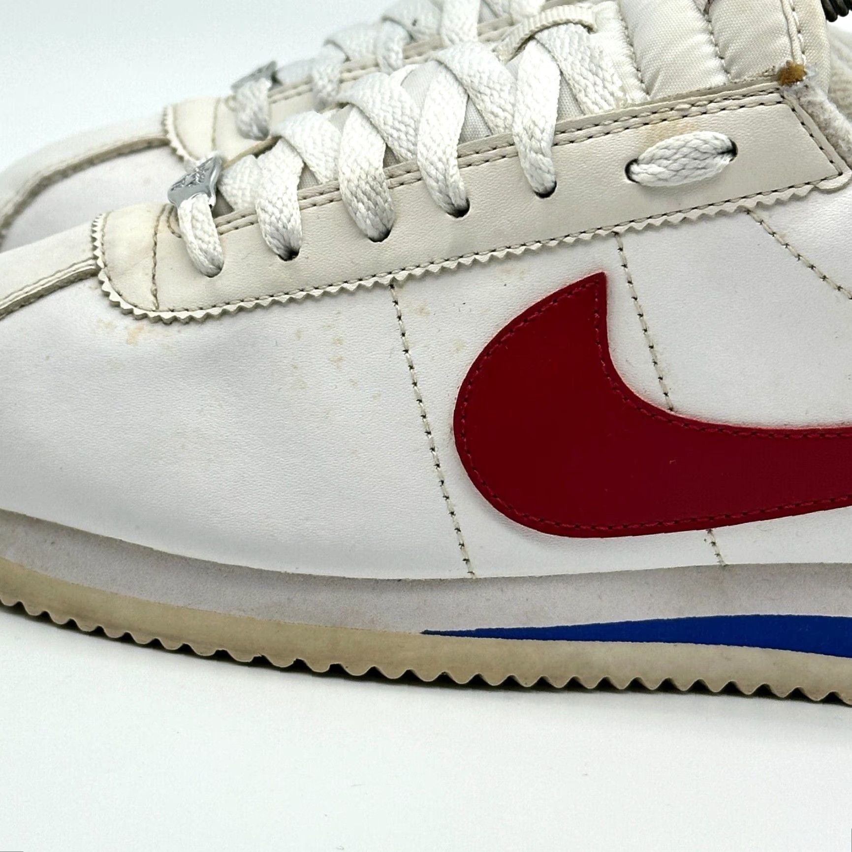 Nike Nike Cortez Sneaker Mens Size 8 White Red Blue Leather 819719-103 Go Out Sports Casual Shoes Size US 8 / EU 41 - 3 Thumbnail