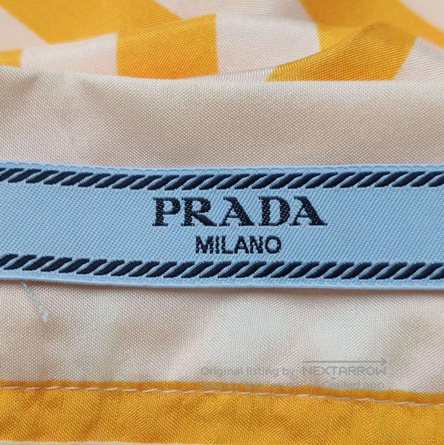 Prada Prada Striped Silk Midi Skirt with Logo . Size 35" - 4 Thumbnail
