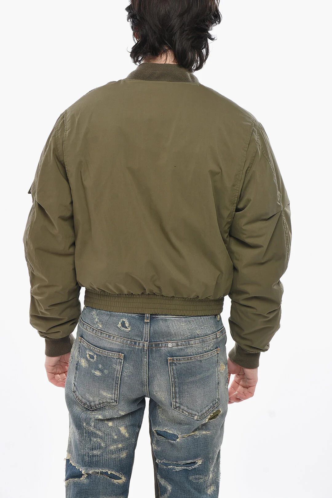 Givenchy og1mm0326 Cotton-Blend Bomber Jacket in Military Green Size US M / EU 48-50 / 2 - 2 Thumbnail