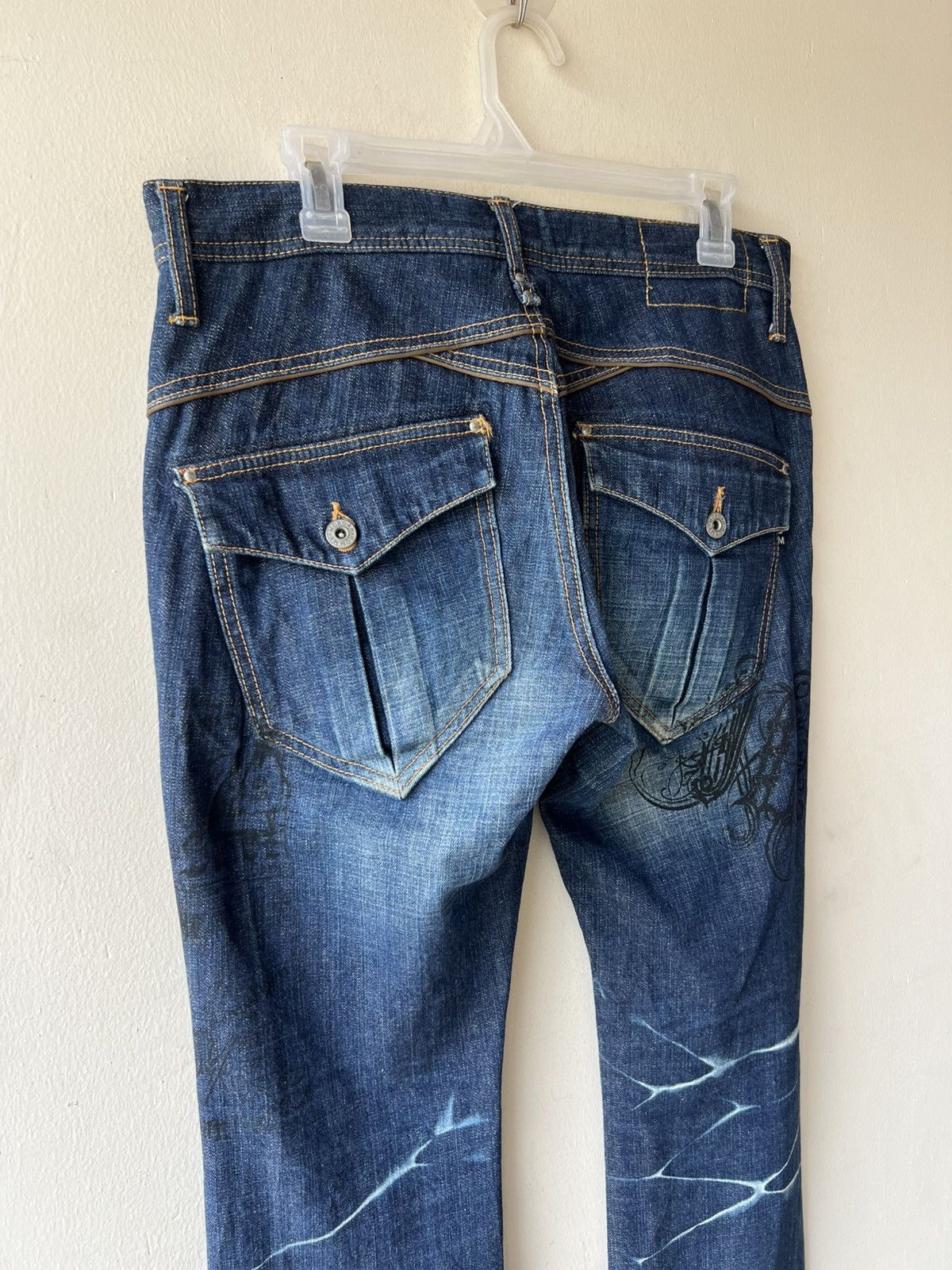 Morgan Homme RARE Morgan Homme Japan Distressed Denim Flare Jeans Size US 31 - 21 Thumbnail