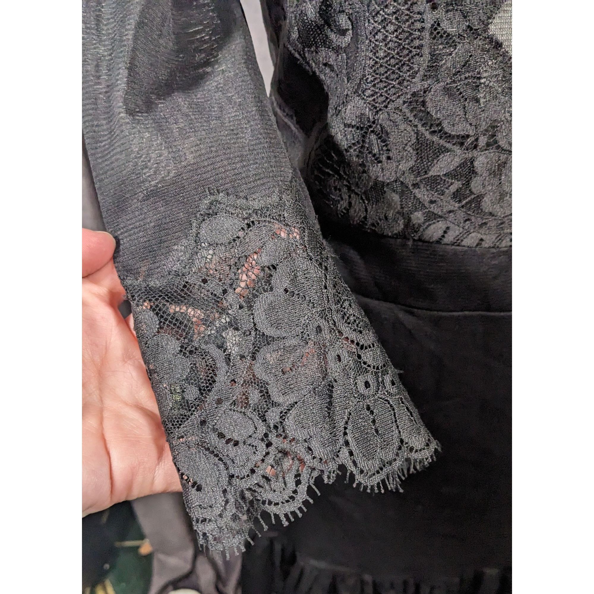 Other HAH Gothic Floral Lace Open Back Dress With Bow Accent Size Size M / US 6-8 / IT 42-44 - 12 Thumbnail
