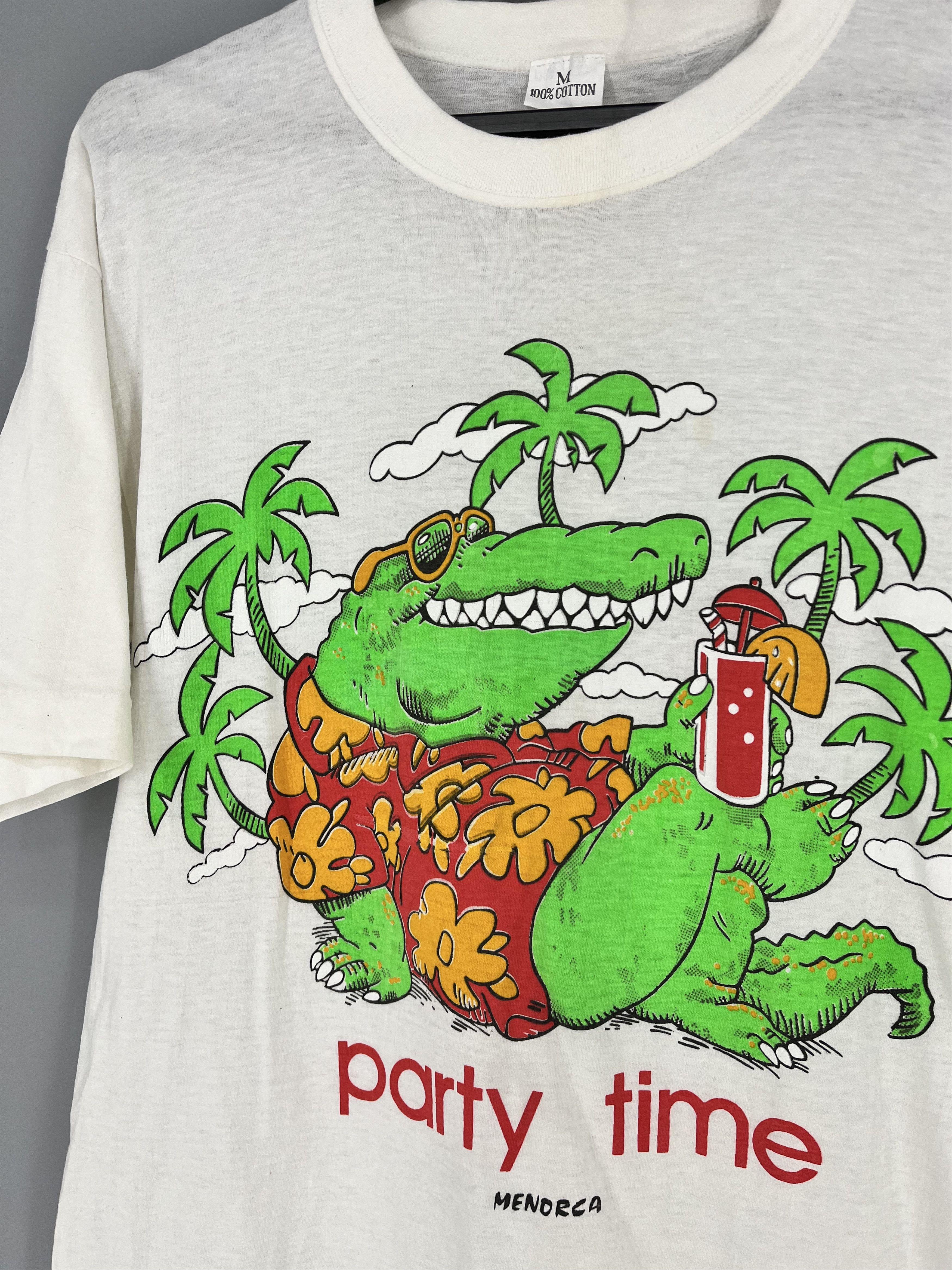 Vintage Vintage 1986 Party Time Crocodile Shirt Single Stitch Size US M / EU 48-50 / 2 - 7 Thumbnail