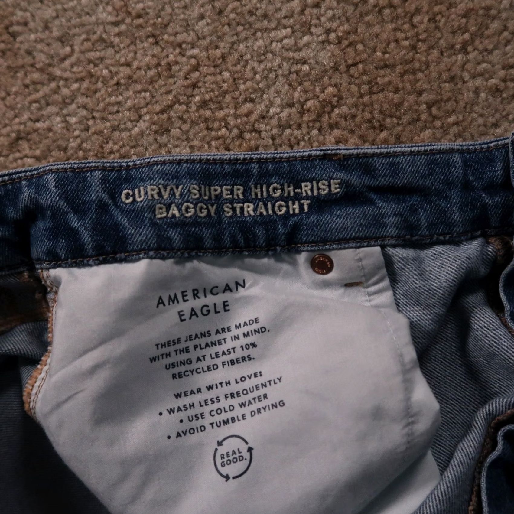 American Eagle Outfitters American Eagle Outfitters Jeans Women 18 Wide-Leg Blue Denim 31in Inseam Vintage No Rise High 36 Waist 5-Pocket Regular Denim Shirt Size 40" / US 18 - 6 Thumbnail
