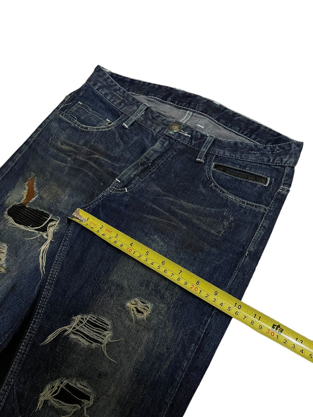 14th Addiction 14Th Addiction Sheepskin Hybrid Denim Destroy Jeans Size US 31 - 23 Thumbnail
