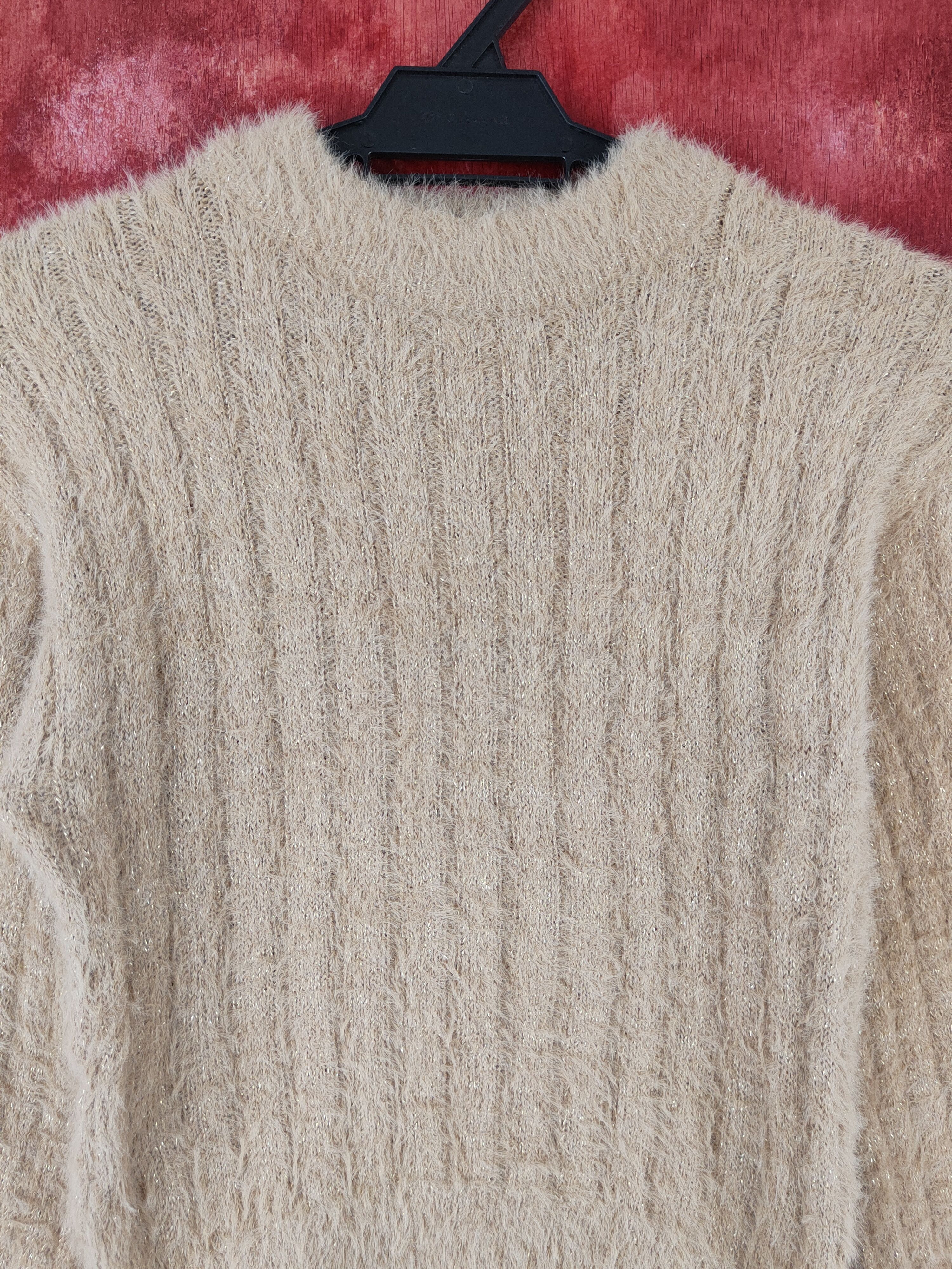 Japanese Brand × Vintage E Hypen World Gallery Beige Fur Mohair Knitwear #S1915 Size XS / US 0-2 / IT 36-38 - 2 Thumbnail
