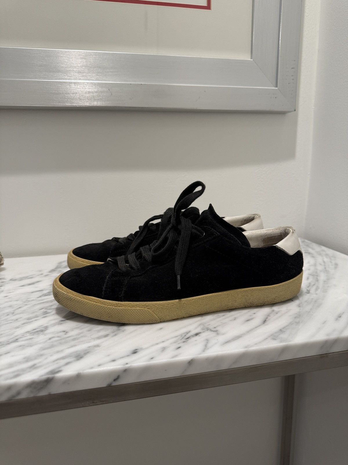 Saint Laurent Paris Saint Laurent Velvet Court Sneakers Size 40 Size US 7 / EU 40 - 1 Thumbnail