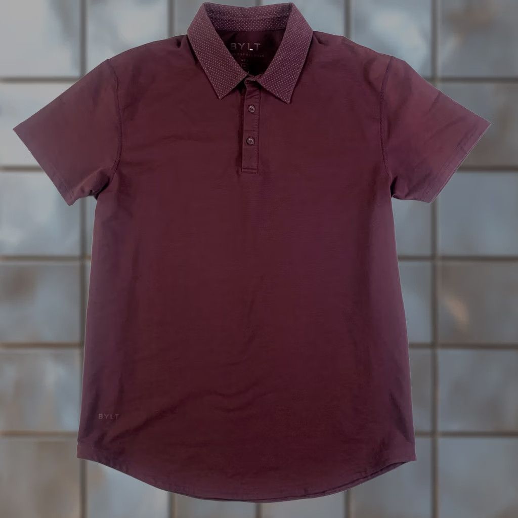 Vintage BYLT Polo Mens Medium Red Polka Dot Golf Stretch Short Sleeve Size US M / EU 48-50 / 2 - 1 Thumbnail