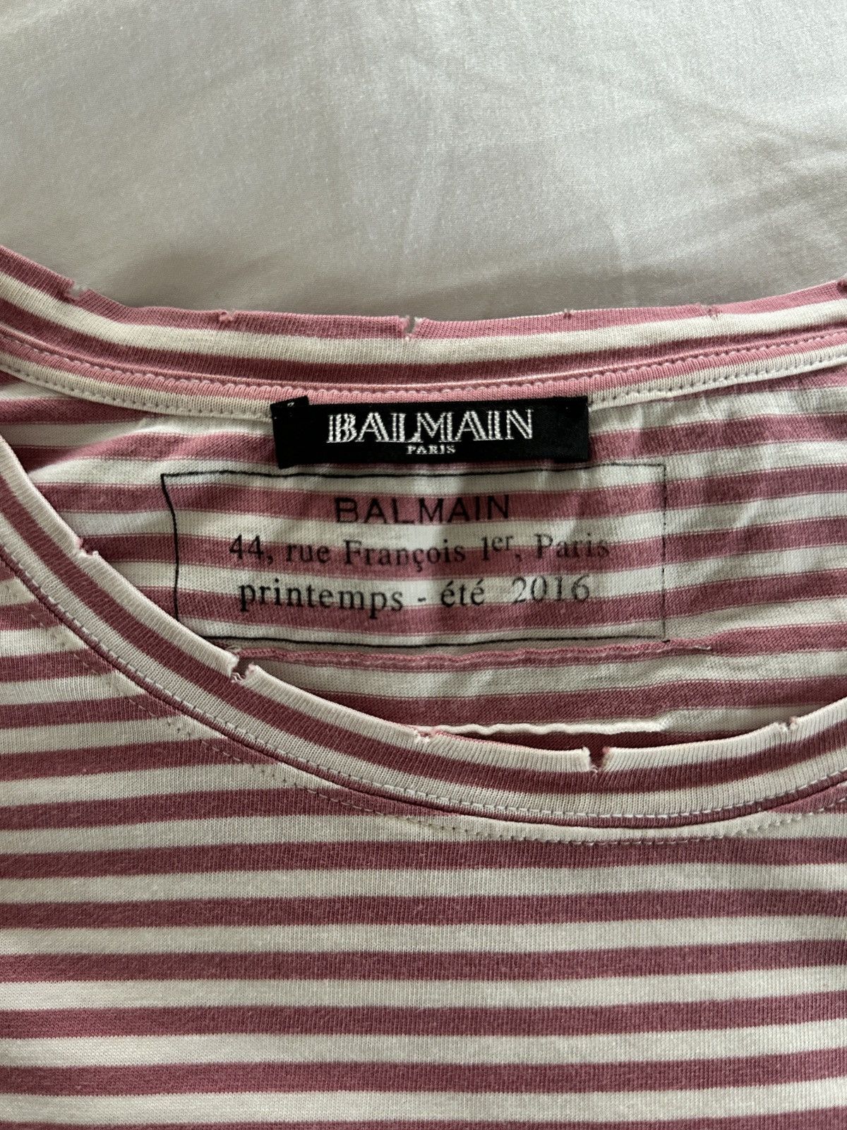 Balmain Balmain Paris striped T-shirt with button detail Size US M / EU 48-50 / 2 - 8 Thumbnail