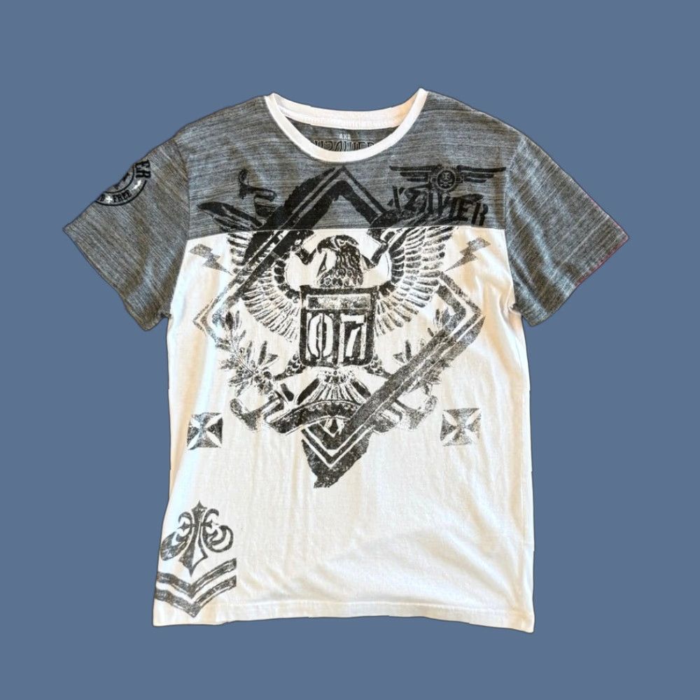 Affliction VINTAGE Xzavier T-Shirt Mens L Gray Graphic Print Y2K Grunge Cyber Gothic 2000s Vintage Shirt Size US L / EU 52-54 / 3 - 1 Thumbnail