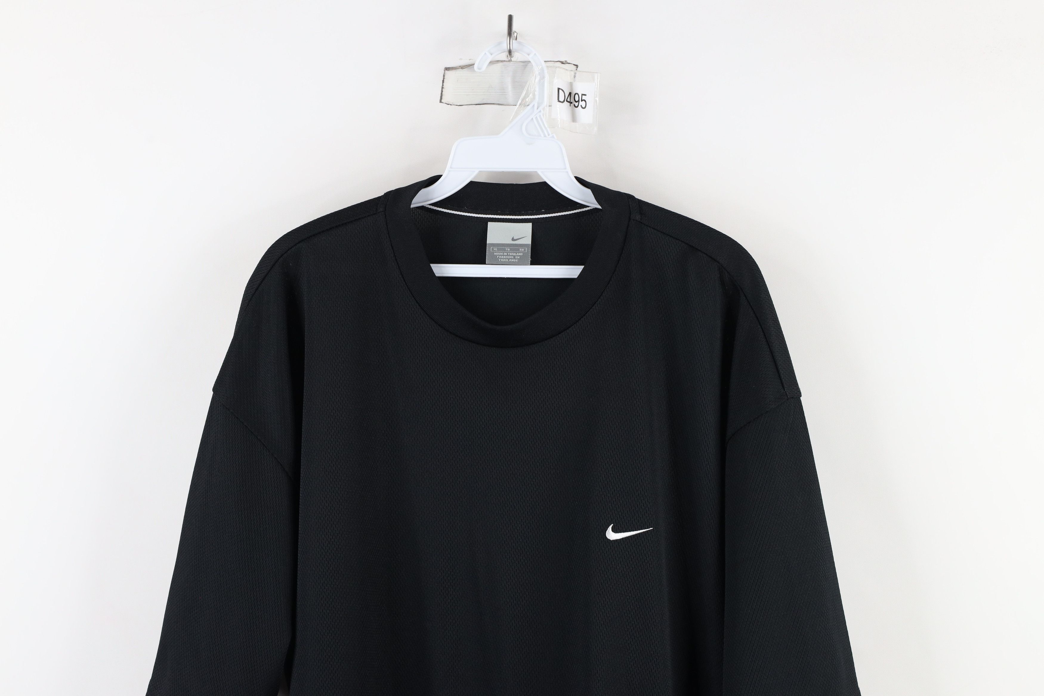 Nike × Vintage Vintage Nike Mini Swoosh Knit Short Sleeve T-Shirt Black Size US XL / EU 56 / 4 - 2 Thumbnail