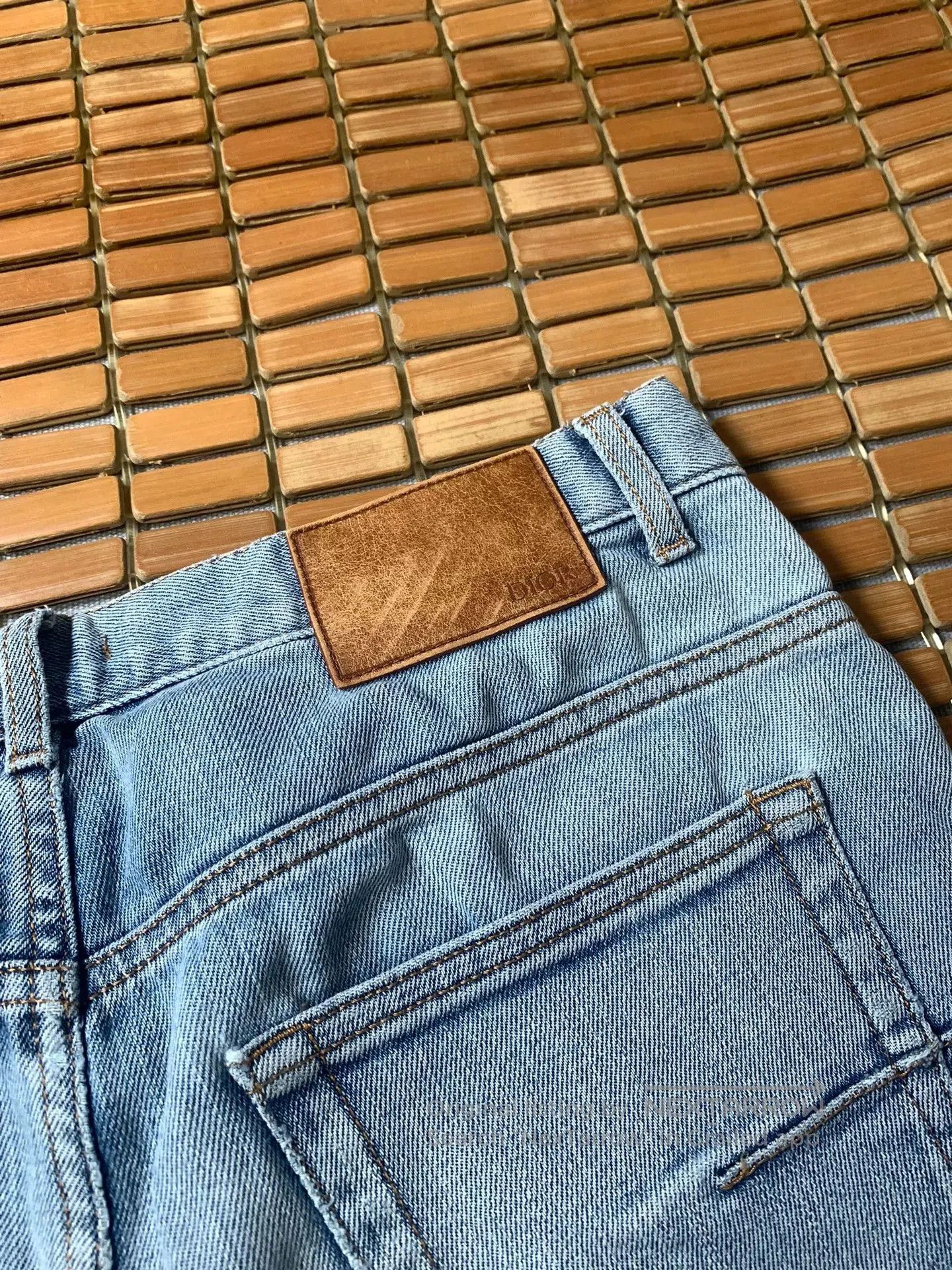 Dior Dior Leather Patch Jeans. Size 29" - 1 Thumbnail