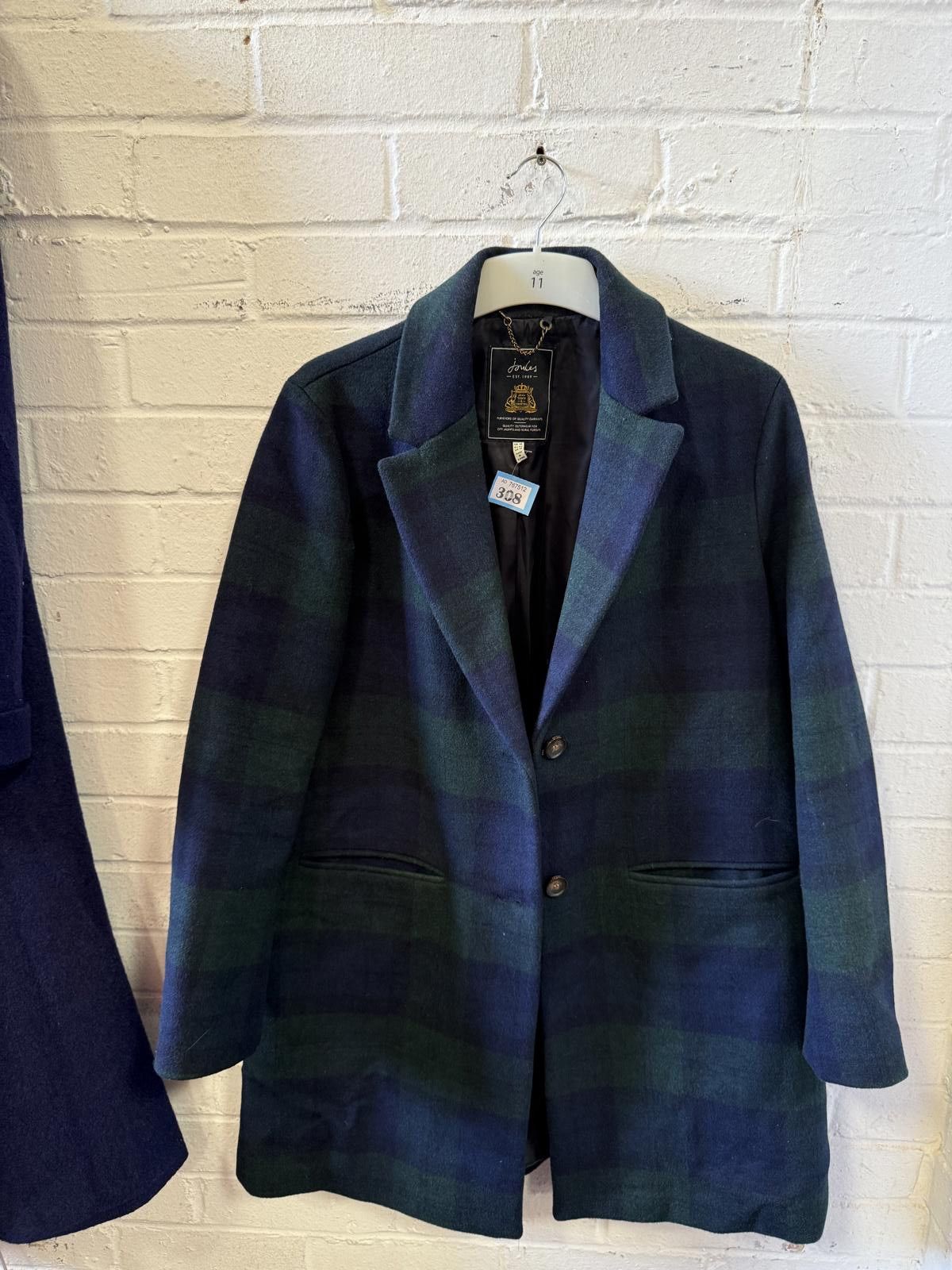Designer Joules Women's Plaid Wool Blend Blazer Coat Size XL / US 12-14 / IT 48-50 - 1 Thumbnail